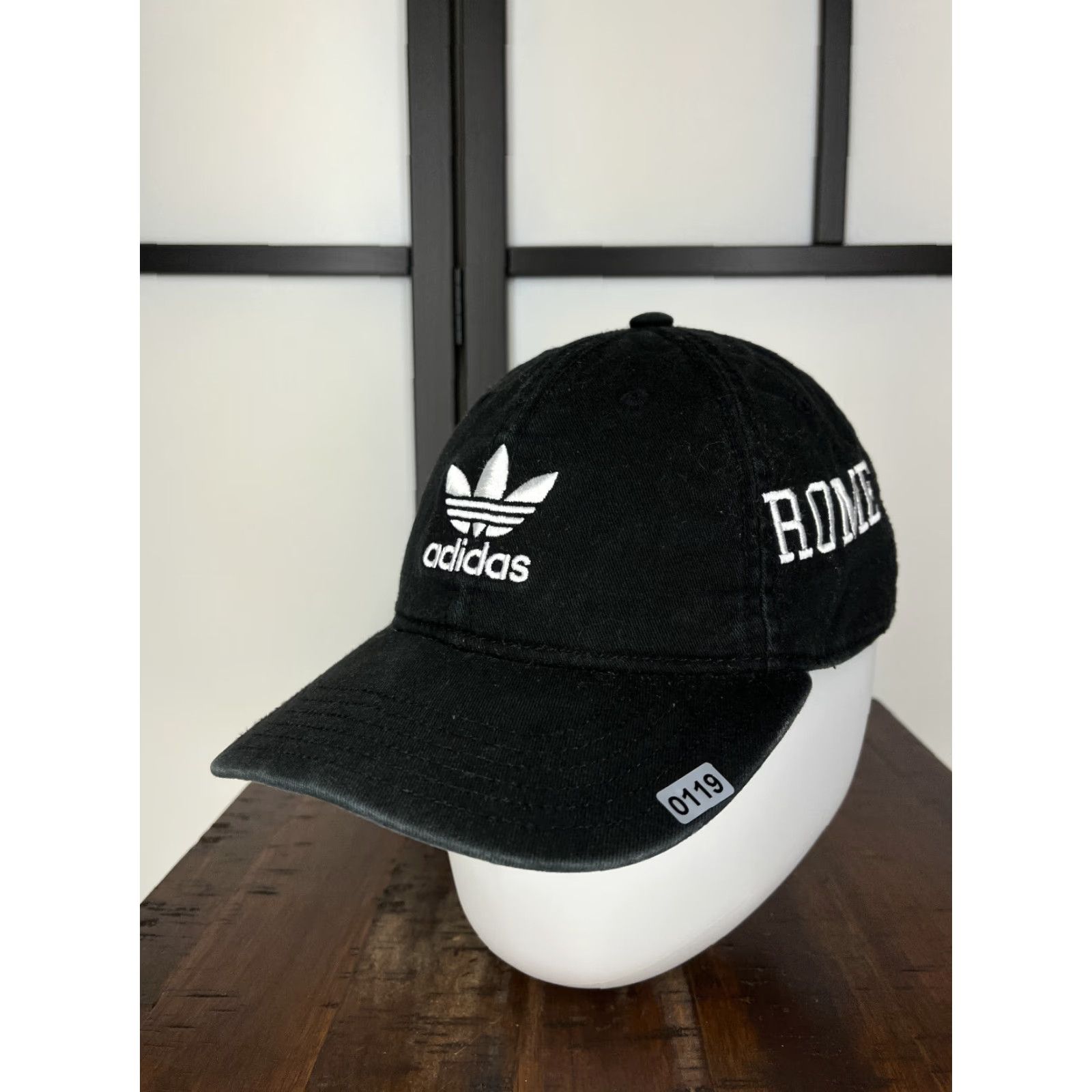 Adidas Adidas Hat Cap Strap Back Adult One Size Black Rome 3 Stripes 100% Cotton Golf Cap Logo Baseball Mens Hat Size ONE SIZE - 4 Thumbnail