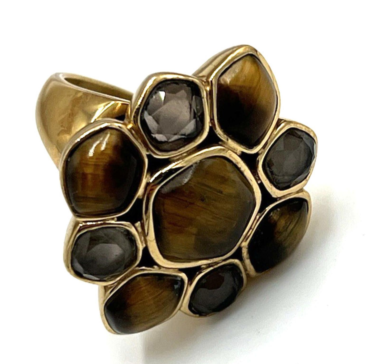 Other Barse Tiger's Eye Moonstone Chunky Yellow Gold Plated Ring Size ONE SIZE - 2 Thumbnail