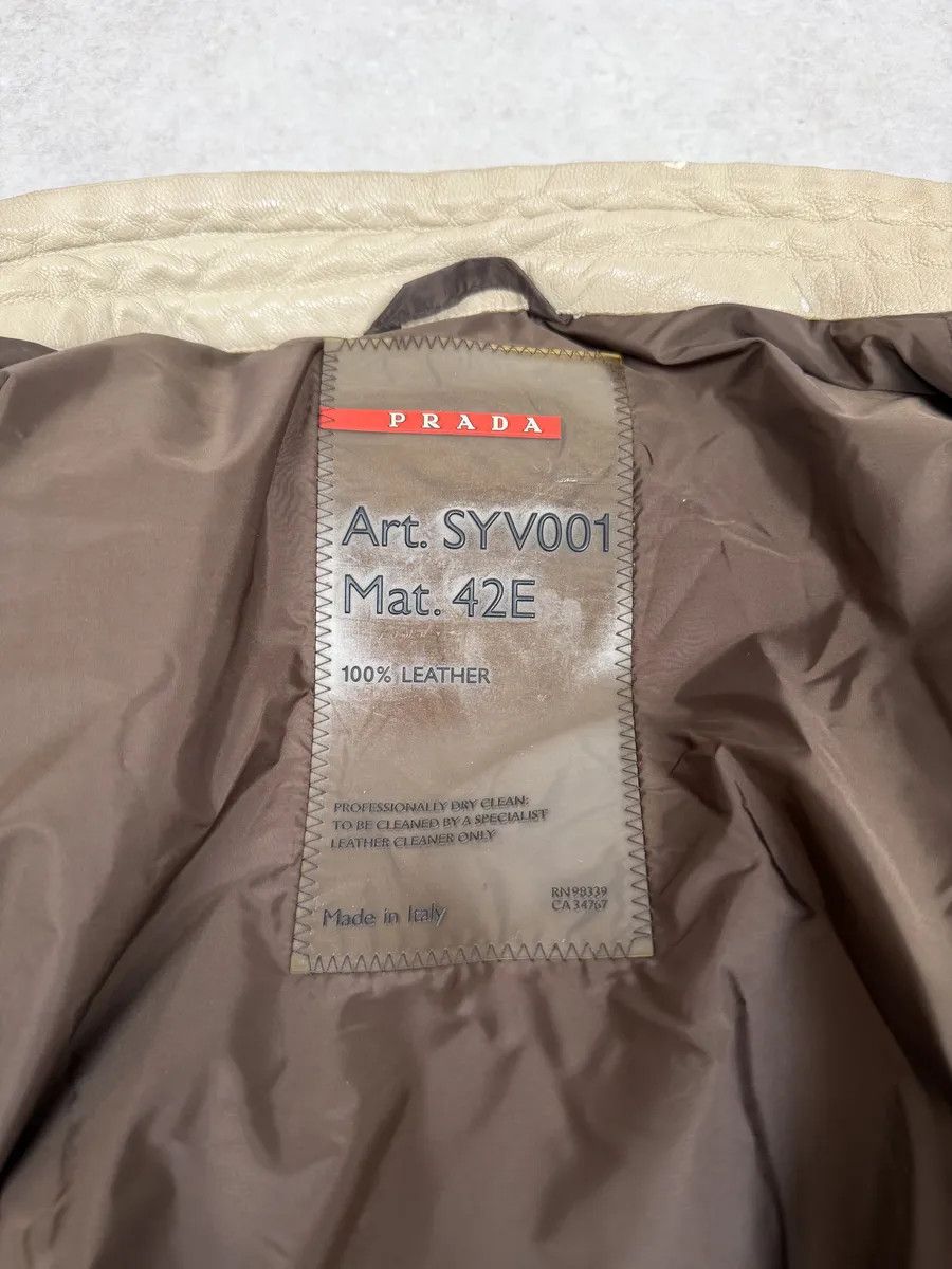 Prada SS2000 Prada Beige Padded Biker Leather Jacket Size US L / EU 52-54 / 3 - 13 Thumbnail
