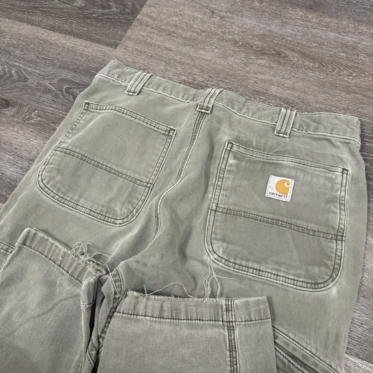 Carhartt × StraightFaded × Vintage Vintage Y2K Carhartt faded olive green double knee pants Size US 32 / EU 48 - 3 Thumbnail