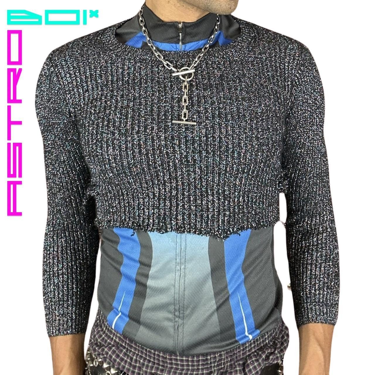 Other ASTROBOI* BLACK METALLIC CHUNKY KNIT SWEATER MEDIUM Size US M / EU 48-50 / 2 - 1 Thumbnail