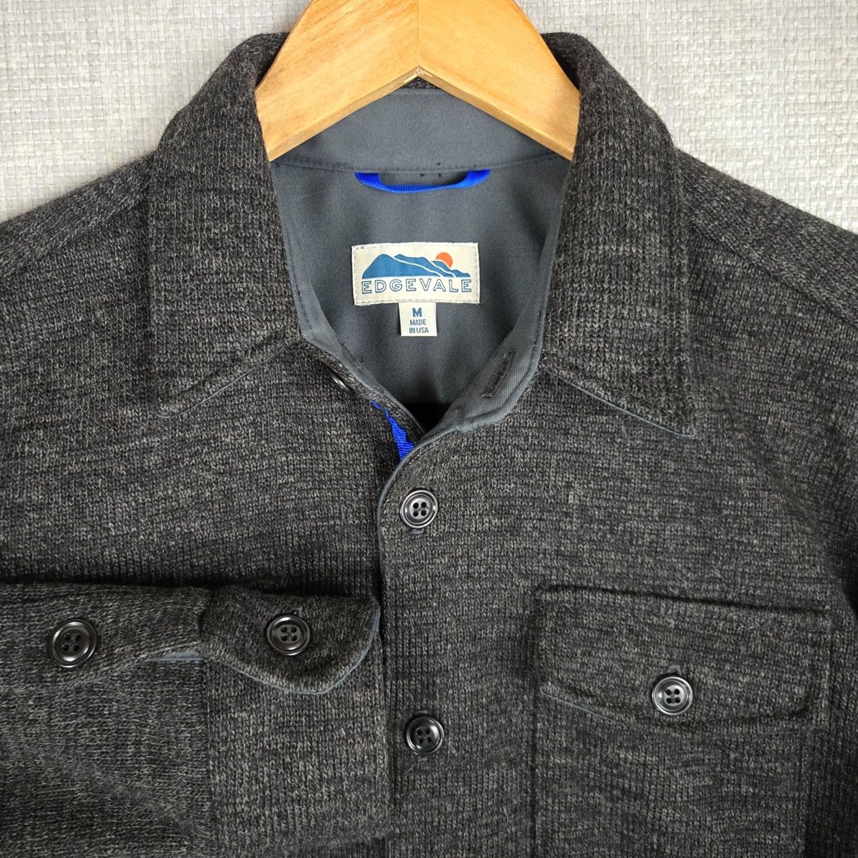 Vintage EDGEVALE Mens Shacket OverShirt Button Front Gray Wool Blend Made in USA Medium Shirt Mens Size US M / EU 48-50 / 2 - 6 Thumbnail