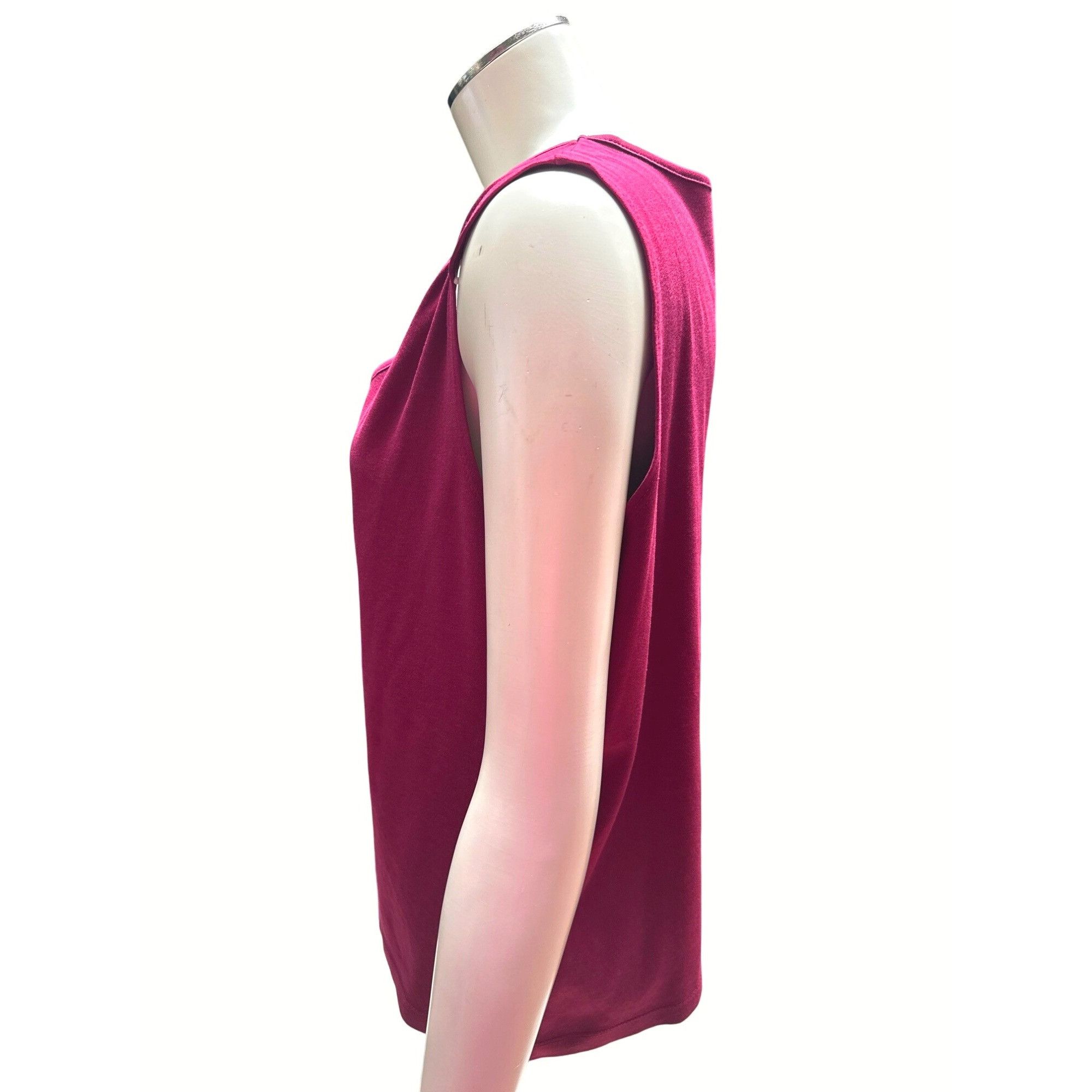 Cherokee Collection by Cherokee XL Burgundy Dressy Sleeveless V Neck Size XL / US 12-14 / IT 48-50 - 4 Thumbnail