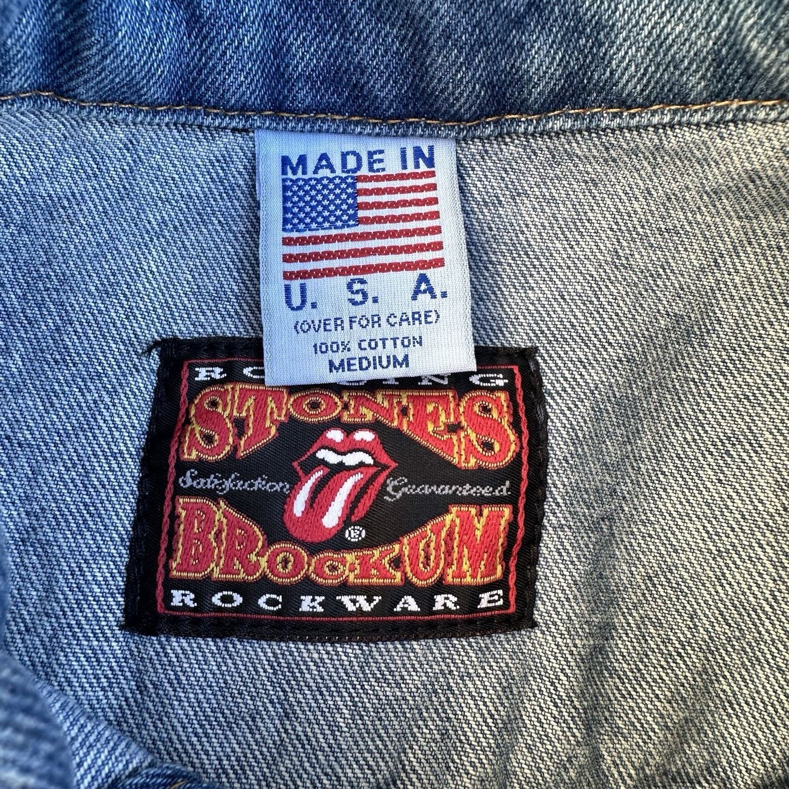 Band Tees × Vintage Vintage 1994 Rolling Stones Voodoo Lounge Tour Denim Jacket Size US M / EU 48-50 / 2 - 5 Thumbnail