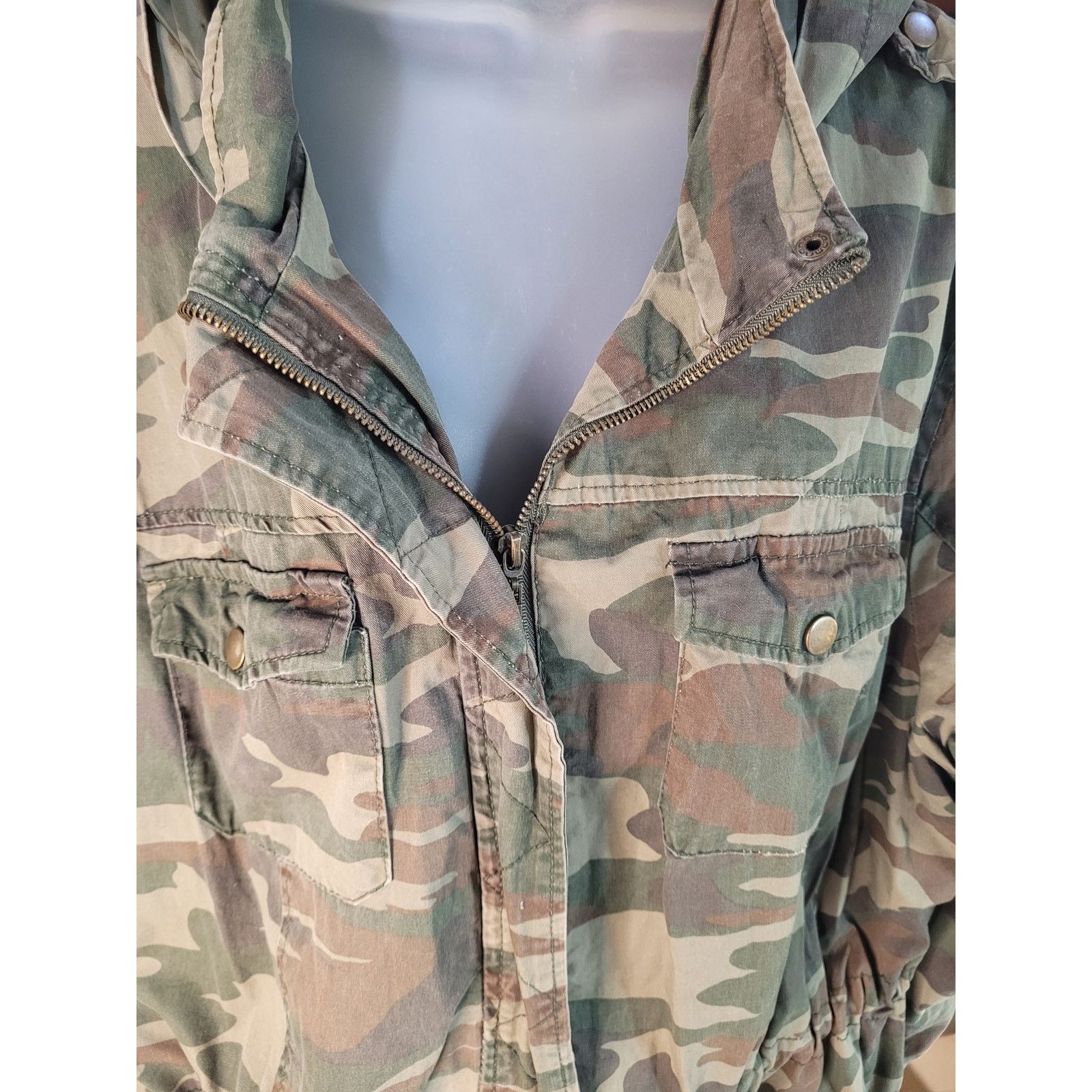 New Look New Look Camo Jacket Zip/Snap Lined Drawstring Waist Sz 3X Size 3XL / US 20-22 - 4 Thumbnail