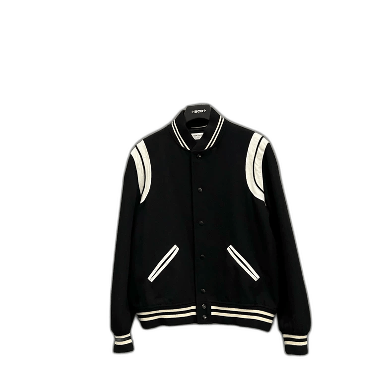 Saint Laurent Paris Saint Laurent Black and White Baseball Jacket Size US L / EU 52-54 / 3 - 1 Thumbnail