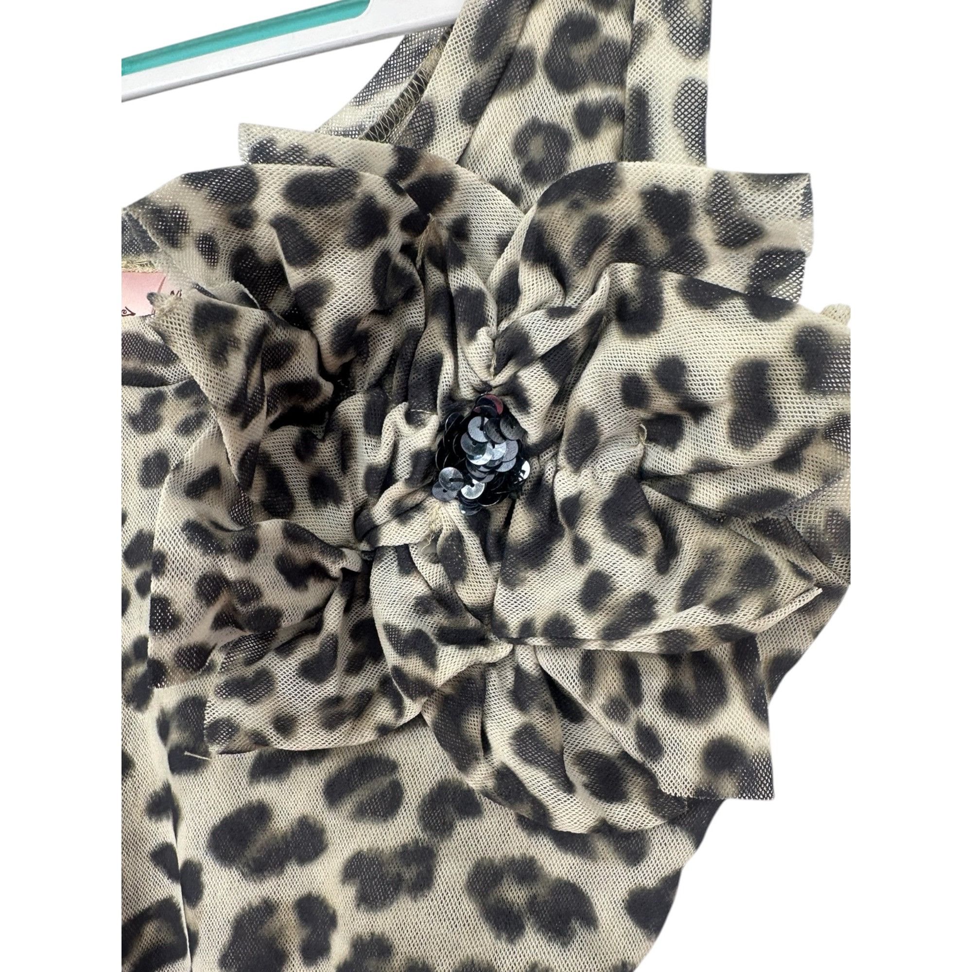Other Sweet Pea Women’s Leopard Mesh Tank Top Medium Y2K 3D Flower Size M / US 6-8 / IT 42-44 - 3 Thumbnail