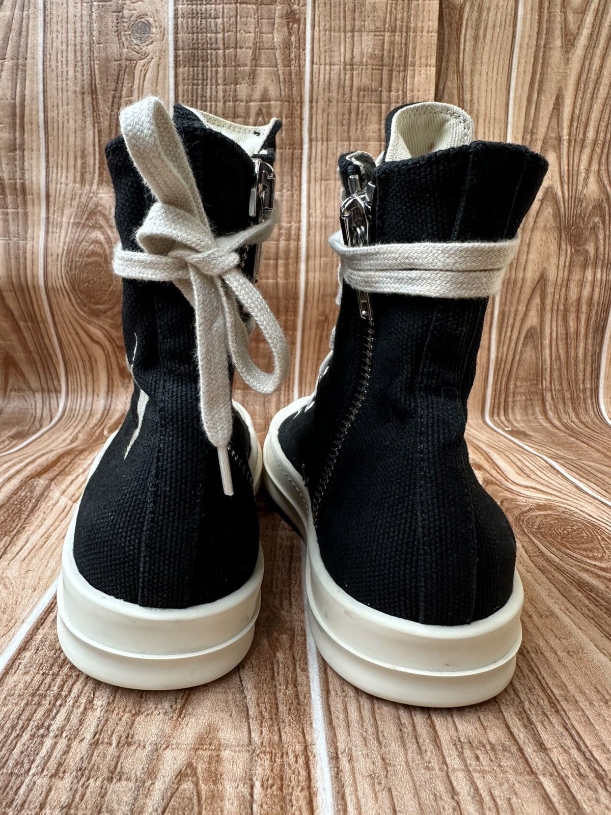 Rick Owens Rick Owens DRKSHDW Canvas Ramones Black Milk hightops Size US 6.5 / IT 36.5 - 14 Thumbnail