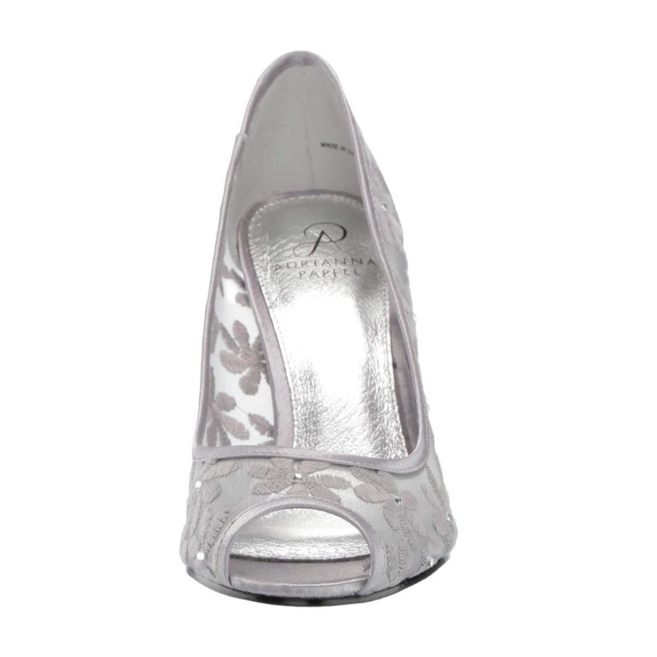 Adrianna Papell Adrianna PAPELL Womens Frances SILVER Mesh Heels Pumps / 10W Size US 10 / IT 40 - 3 Thumbnail