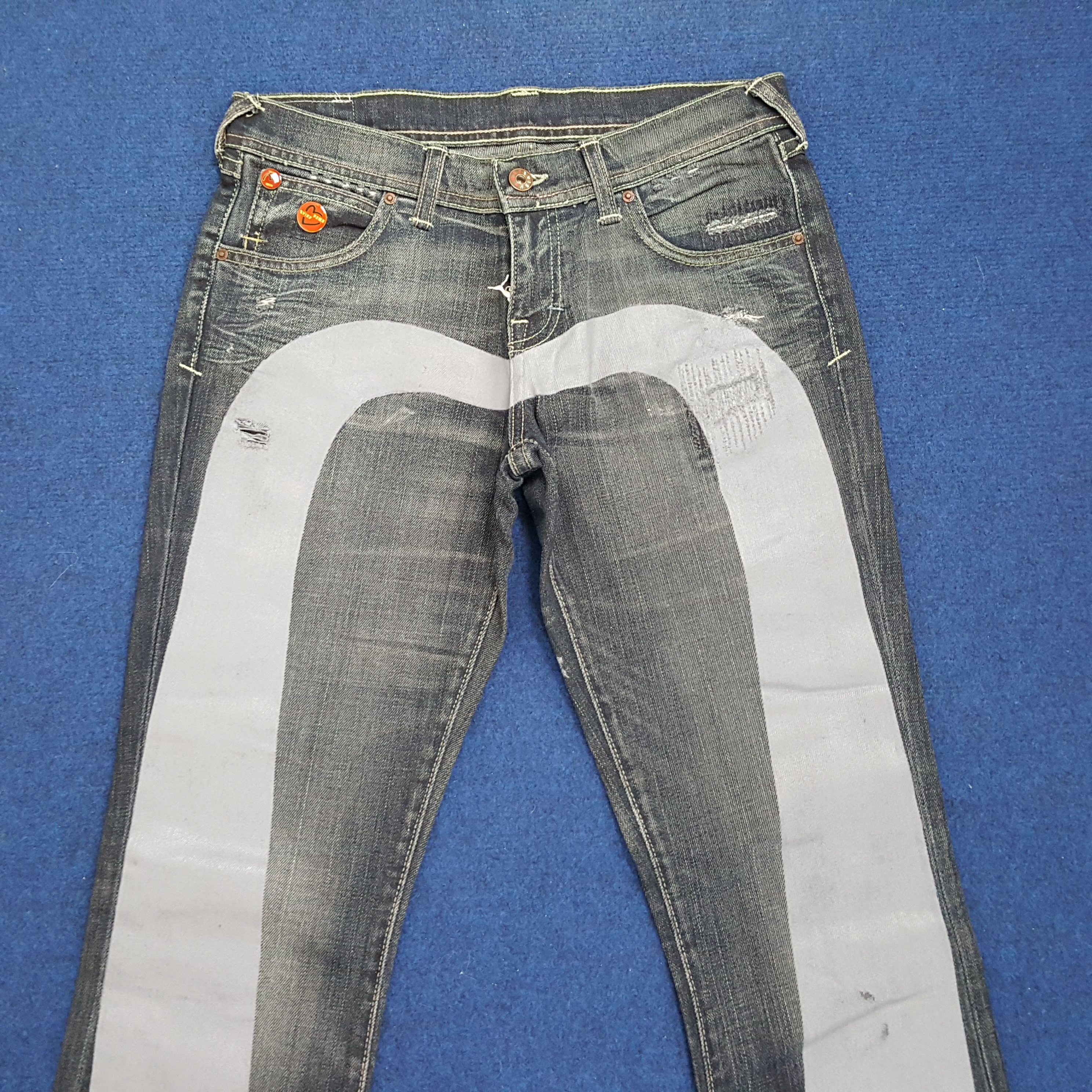 Evisu Vintage Evisu x Puma Japanese Brand Custom Daicock Jeans Size 30" / US 8 / IT 44 - 2 Thumbnail