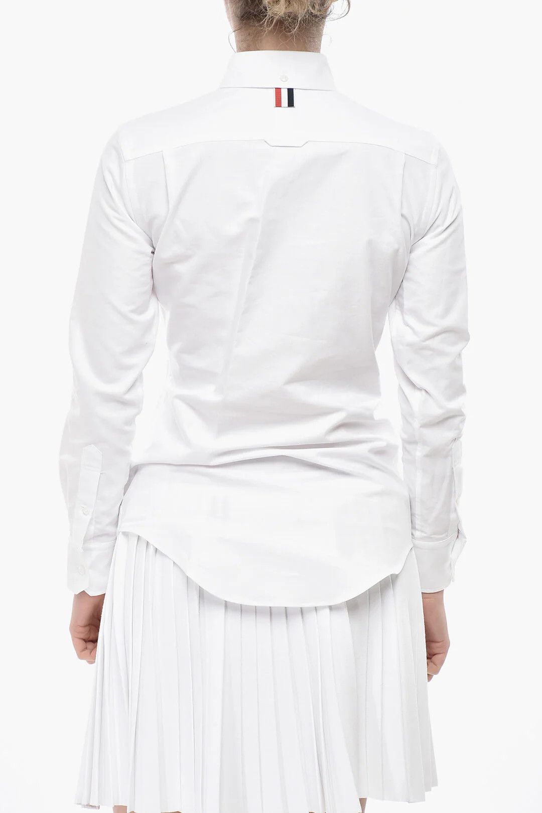 Thom Browne og1mm0426 Hopsack Cotton Button-Down Shirt in White Size S / US 4 / IT 40 - 2 Thumbnail