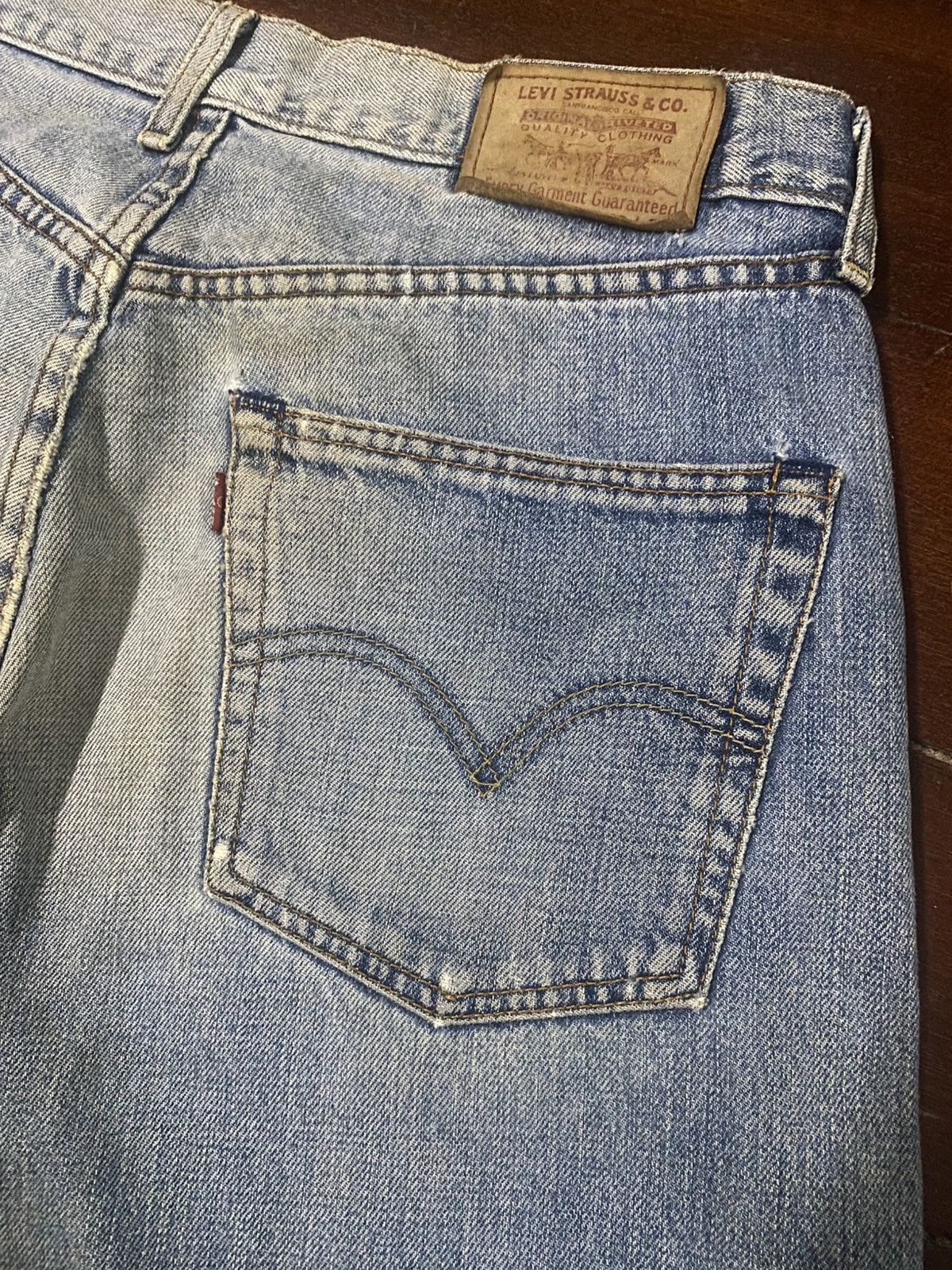 Levi's Vintage y2k Levis 504 Selvedge Distressed baggy wide Denim Size US 32 / EU 48 - 18 Thumbnail