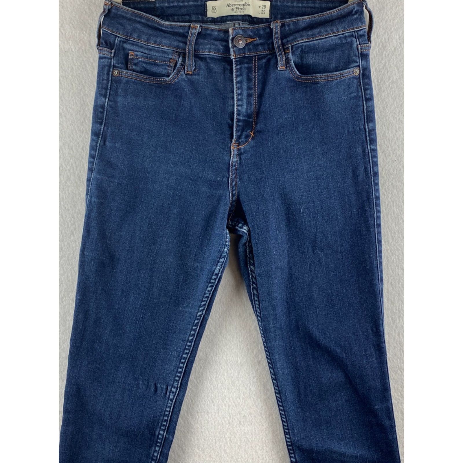 Abercrombie & Fitch Abercrombie & Fitch Jeans Womens 6S 28x29 Blue Skinny Stretch Denim Pockets Size 28" / US 6 / IT 42 - 2 Thumbnail
