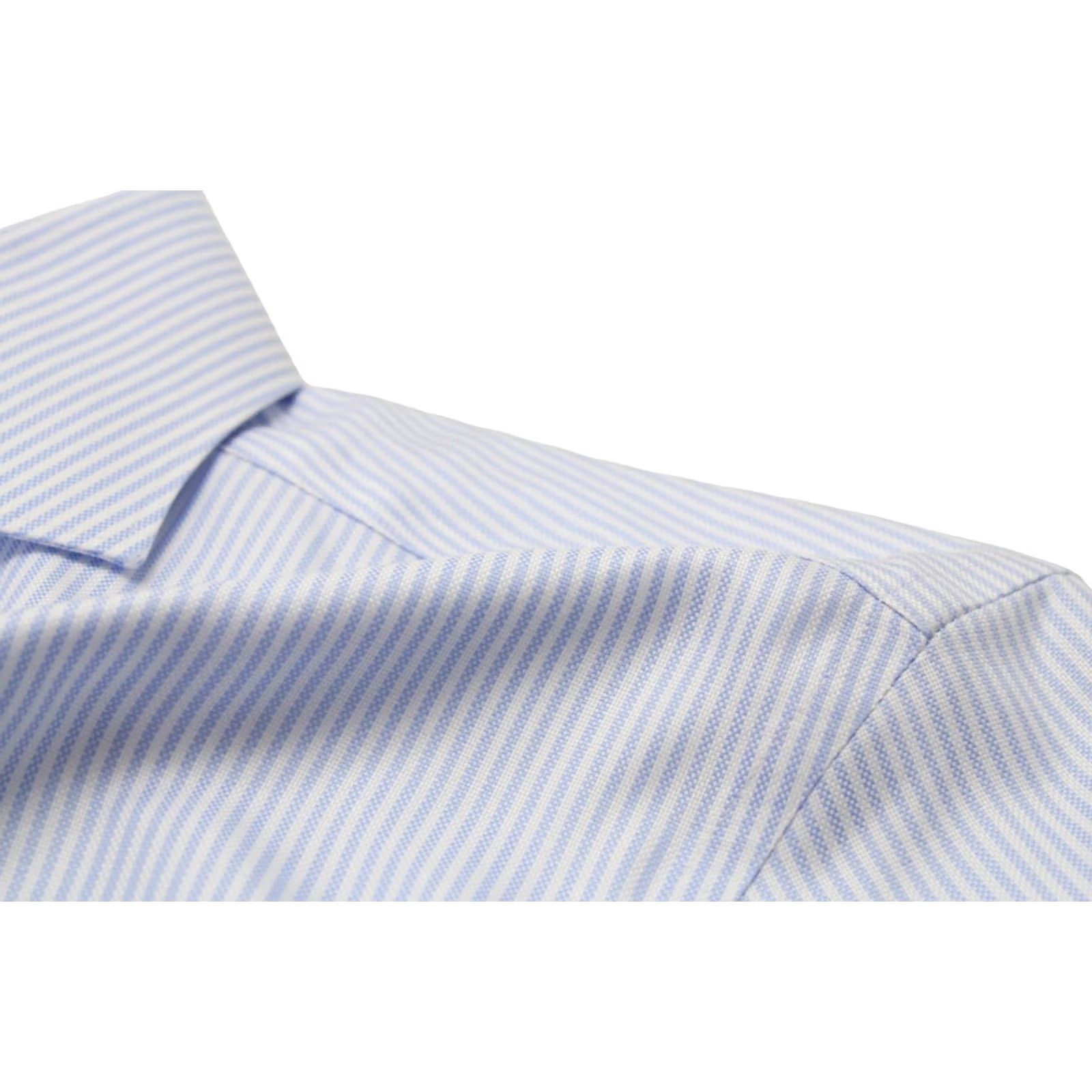 Suitsupply SUITSUPPLY Formal Shirt Men's Extra Slim Fit Blue Pinstriped 41 / 18 Size 42R - 6 Thumbnail