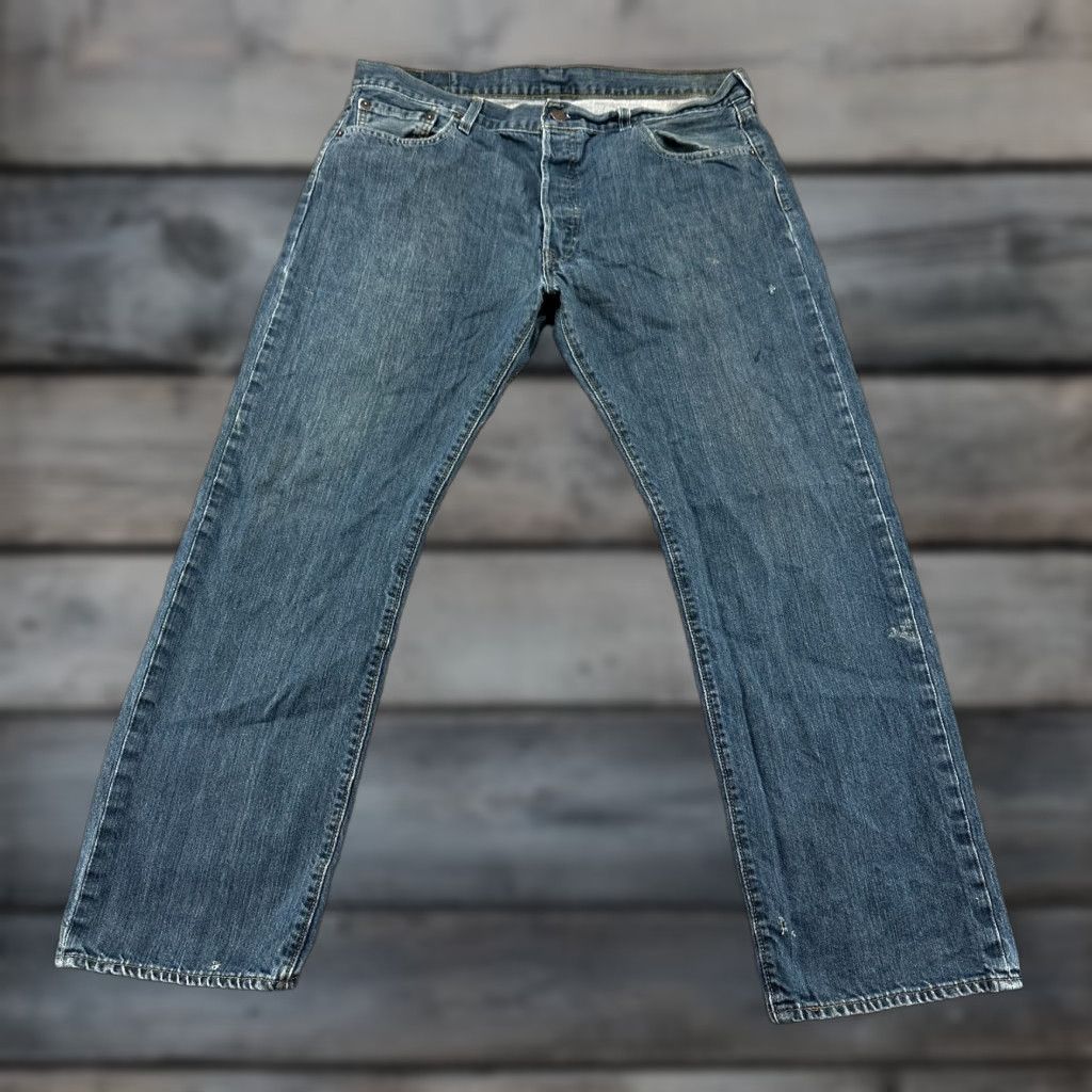 Levi's Levi's 501 Jeans Mens 36x30 Blue Straight Regular Fit Distressed Dark Wash Vintage? No Size US 36 / EU 52 - 1 Thumbnail
