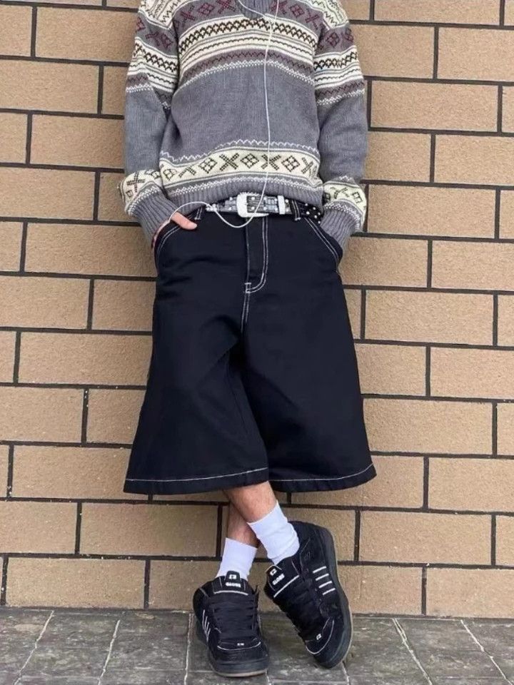 Japanese Brand × Jean Y2K Jorts Style Embroidery Size US 34 / EU 50 - 1 Thumbnail