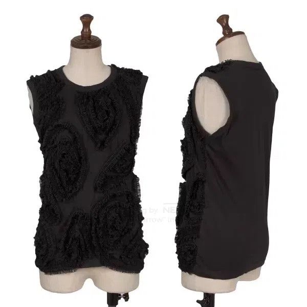 Comme des Garcons Comme Des Garcons size F Black Vintage Lace Trim Top Size L / US 10 / IT 46 - 1 Thumbnail