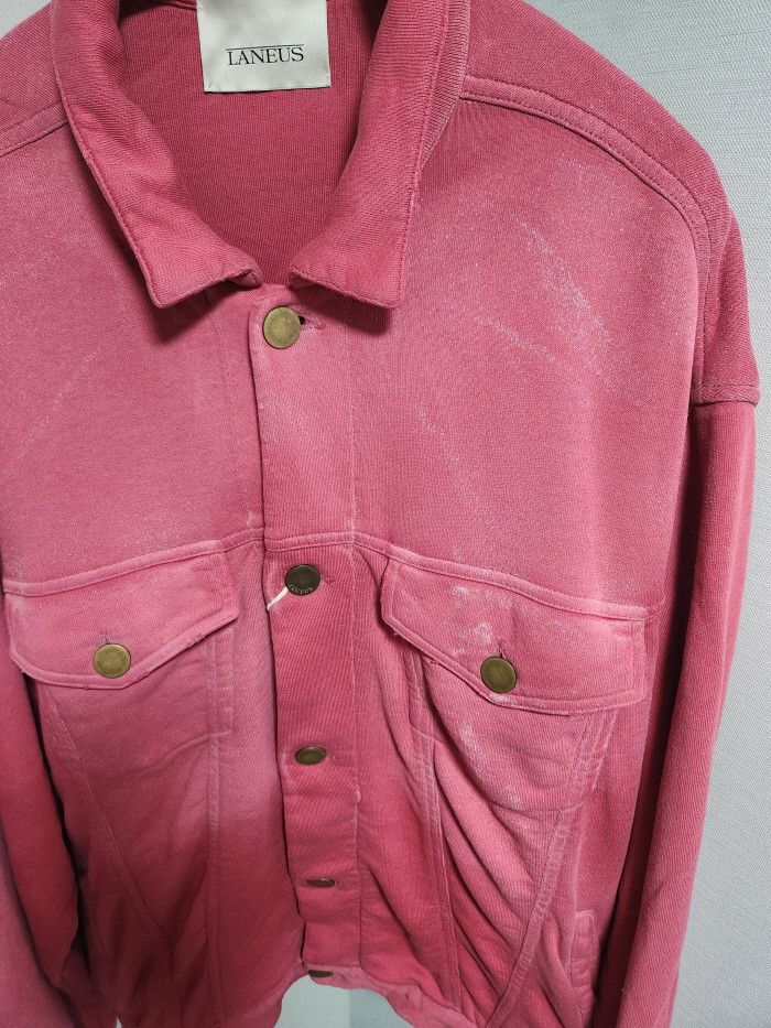 Laneus LANEUS Peacock Pink Oversized Trucker JACKET Size M / US 6-8 / IT 42-44 - 4 Thumbnail
