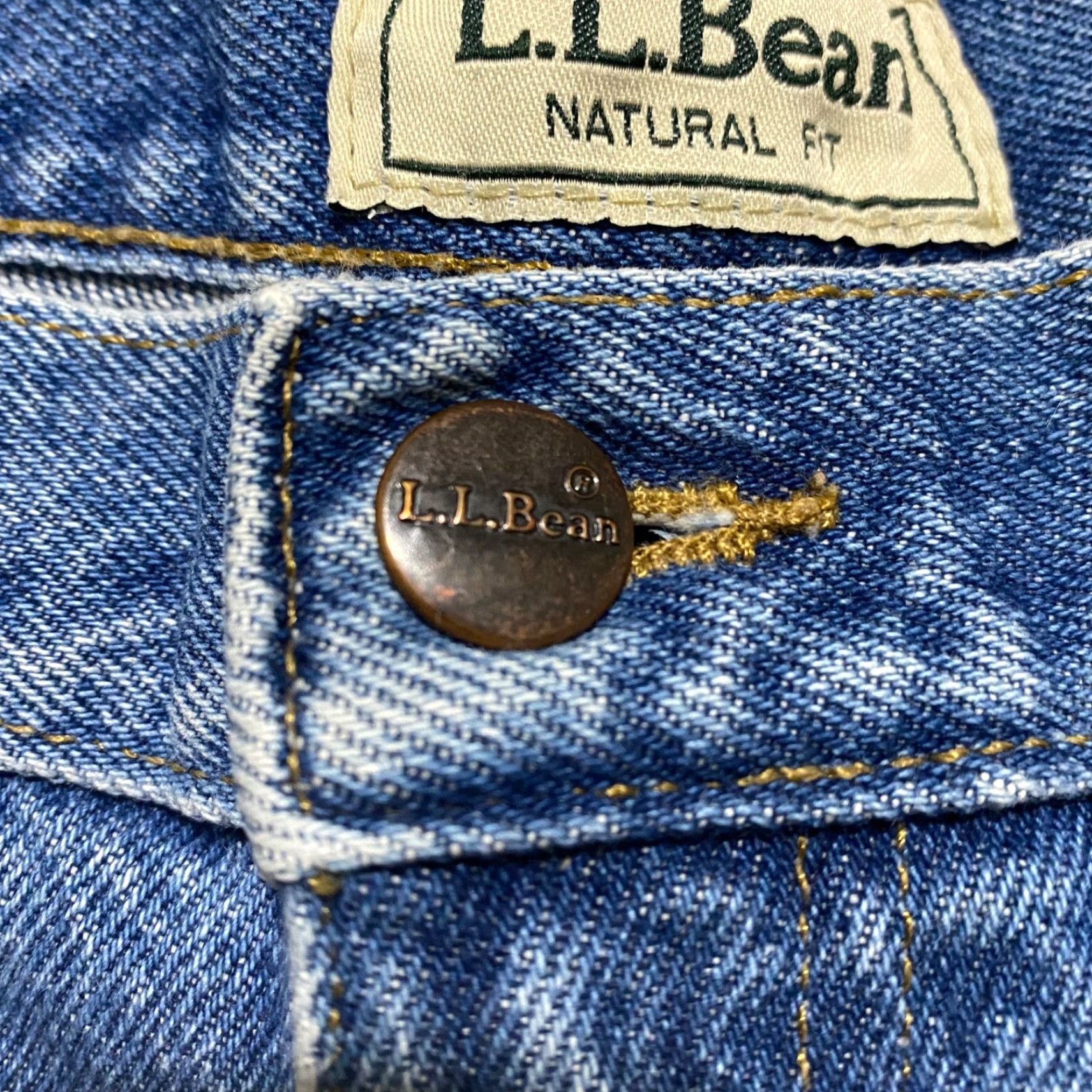 Vintage L.L. Bean Jeans Mens 38x30 Blue Denim Straight Leg Medium Wash Mid Rise Shirt Mens 38 Blue Denim Straight Regular 5-Pocket Design Jeans Mens Size US 38 / EU 54 - 6 Thumbnail
