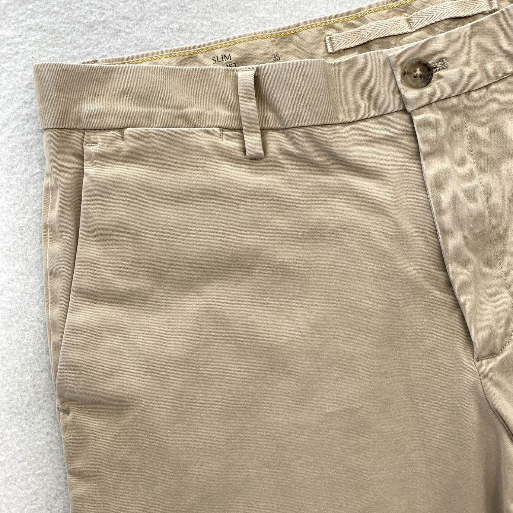 Banana Republic Banana Republic Pants Mens 35x30 Slim Chino Khaki RMC Stretch Twill Flat Front Pockets Jeans Size US 35 - 3 Thumbnail