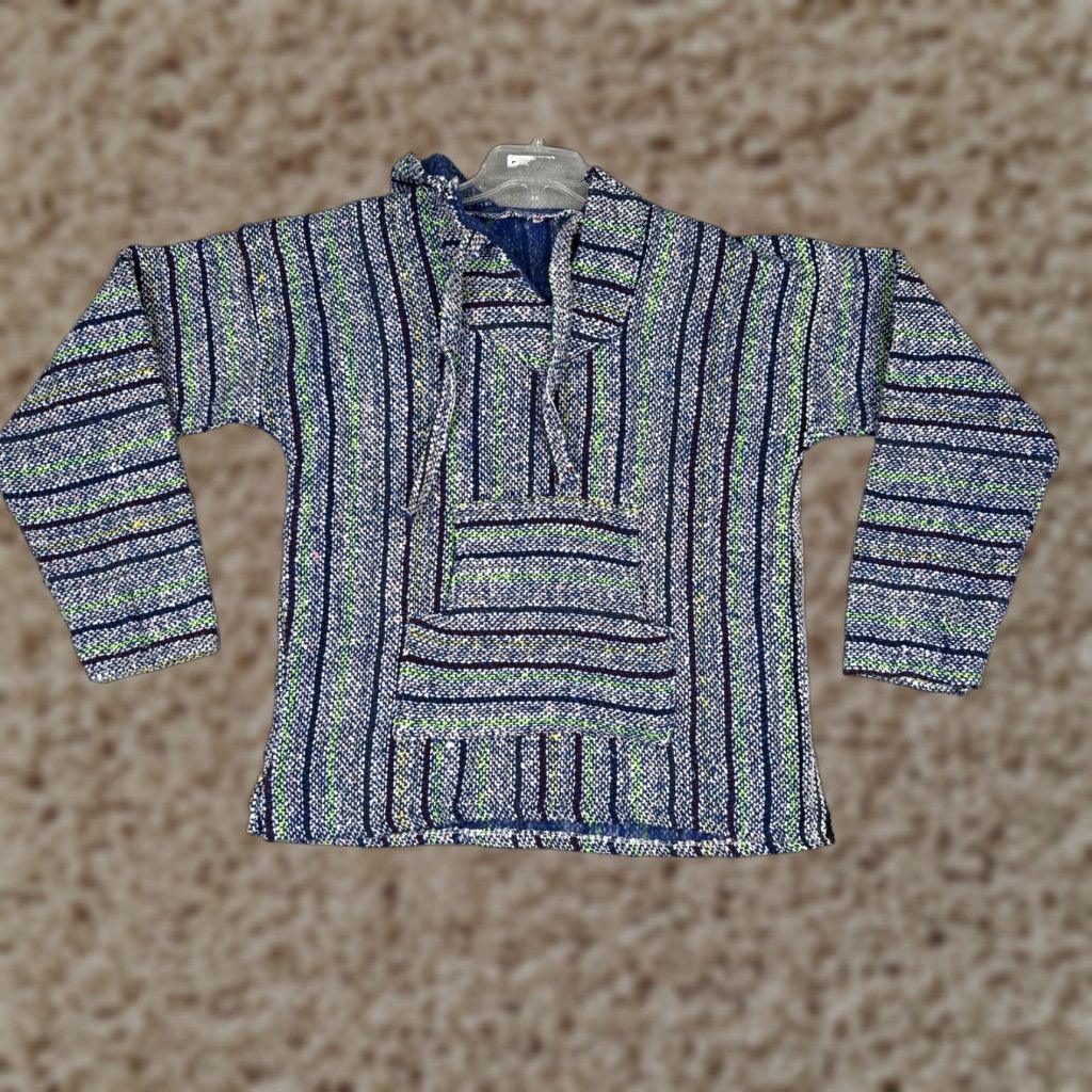 KangaROOS Baja Hoodie Mens Medium Blue Multicolor Striped Heavyweight Kangaroo Pocket Size US M / EU 48-50 / 2 - 1 Thumbnail