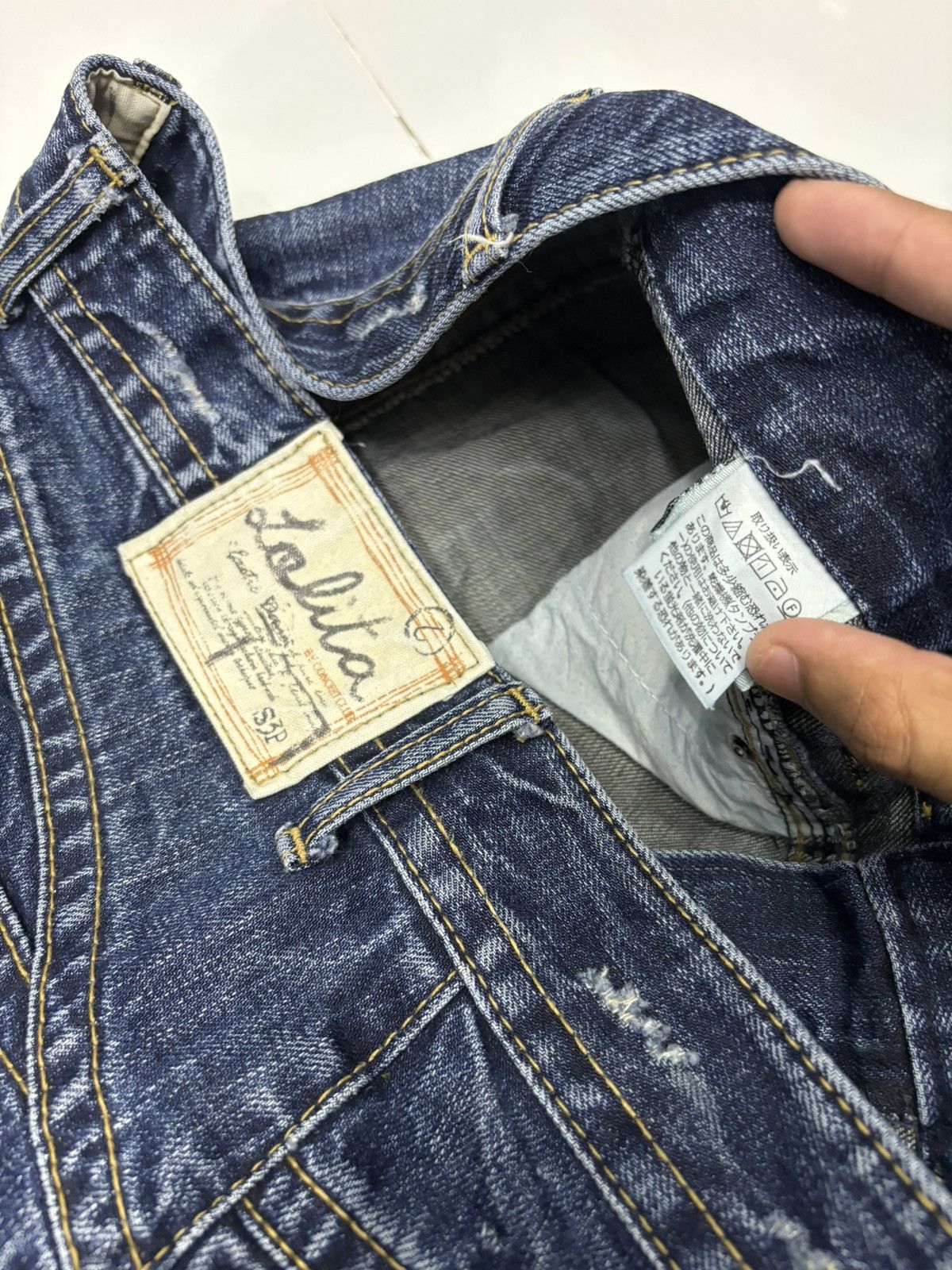 If Six Was Nine × Japanese Brand × Le Grande Bleu (L.G.B.) RARE🔥LOLITA DISTRESS RIPS DENIM JEANS HYPE Size US 32 / EU 48 - 9 Thumbnail