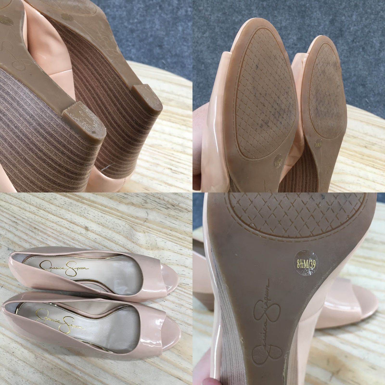 Jessica Simpson Jessica Simpson Heels Womens 8.5 Pump Tan Slip On Peep Toe Casual Comfort Wedge Pump Size US 9 / IT 39 - 10 Thumbnail