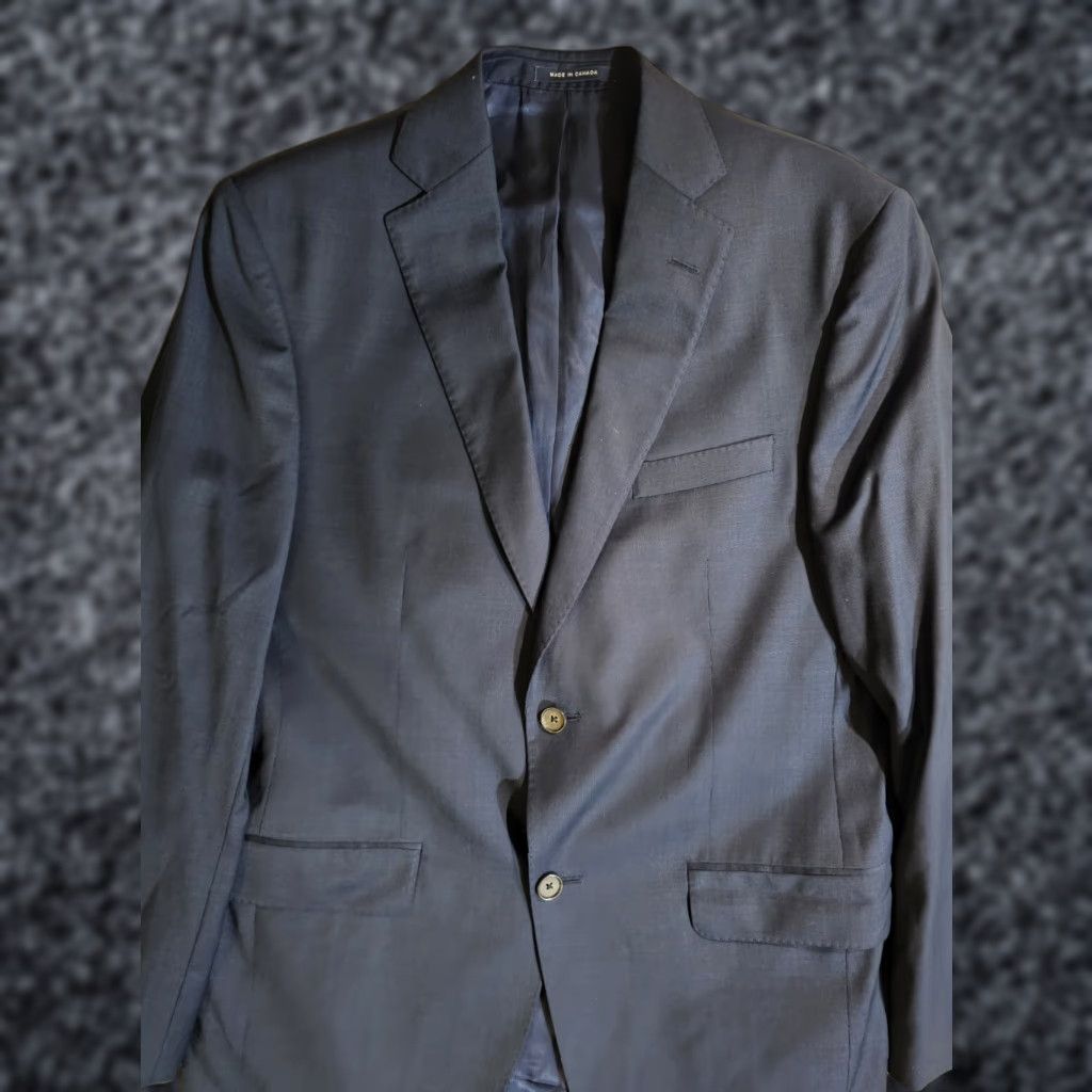 Cremieux Cremieux Blazer 38 Blue Wool Loro Piana Super 130s Double-Vented Notch Lapel Two-Button Regular Jacket/Coat Men Size 38R - 1 Thumbnail