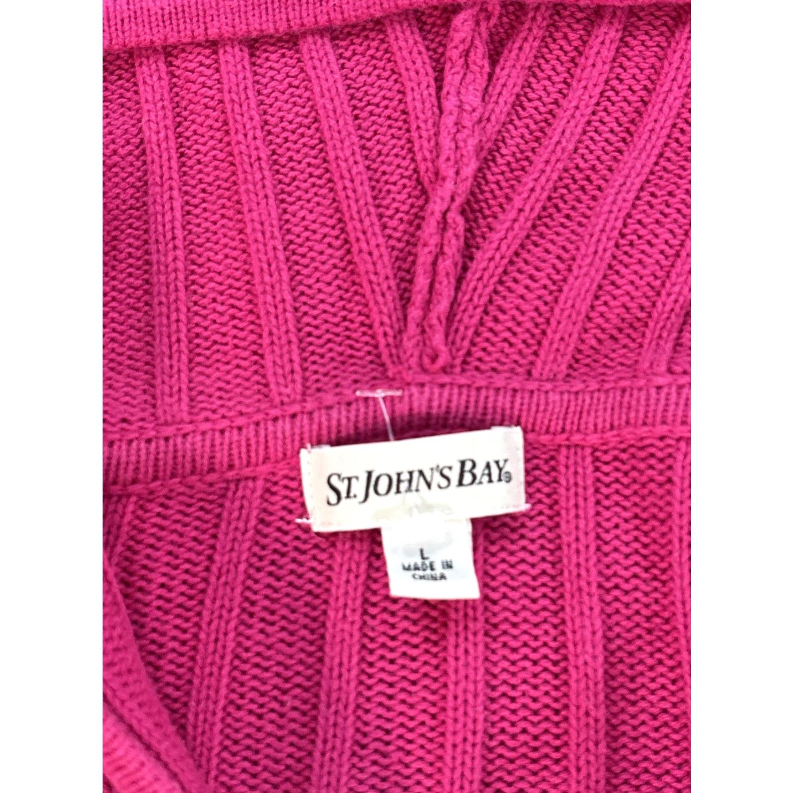 Vintage VINTAGE St John’s Bay Hoodie Womens Large Pink Cable Knit Full Zip 90s Y2K Chunky Knit Womens Size L / US 10 / IT 46 - 4 Thumbnail