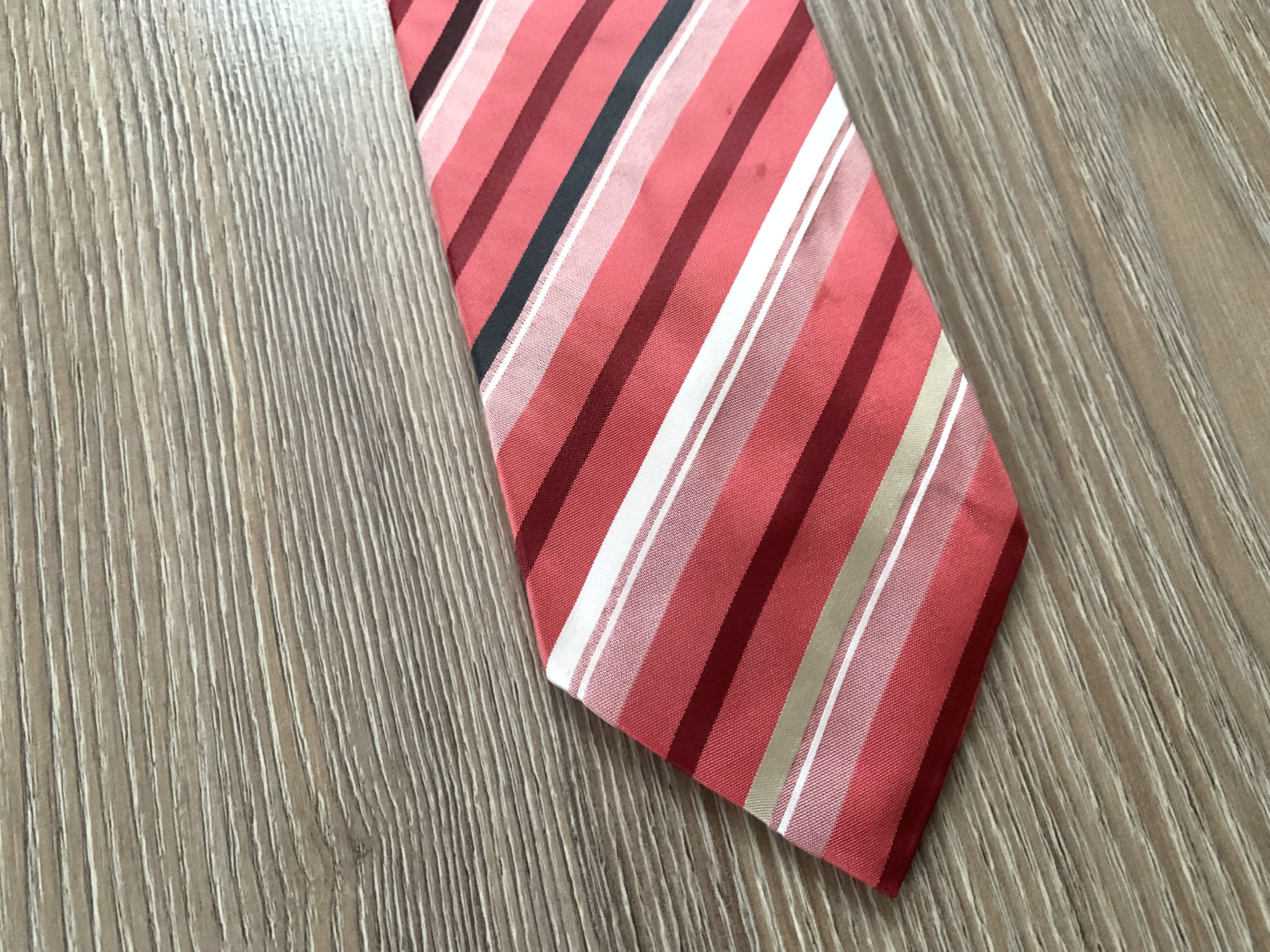 Hugo Boss Hugo Boss Pink Striped Silk Tie Size ONE SIZE - 4 Thumbnail