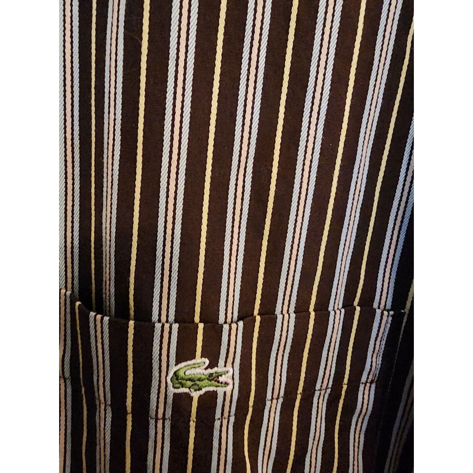 Lacoste Vtg Lacoste Classic Fit Mens 45 Striped Long Sleeve Shirt Size US XL / EU 56 / 4 - 3 Thumbnail