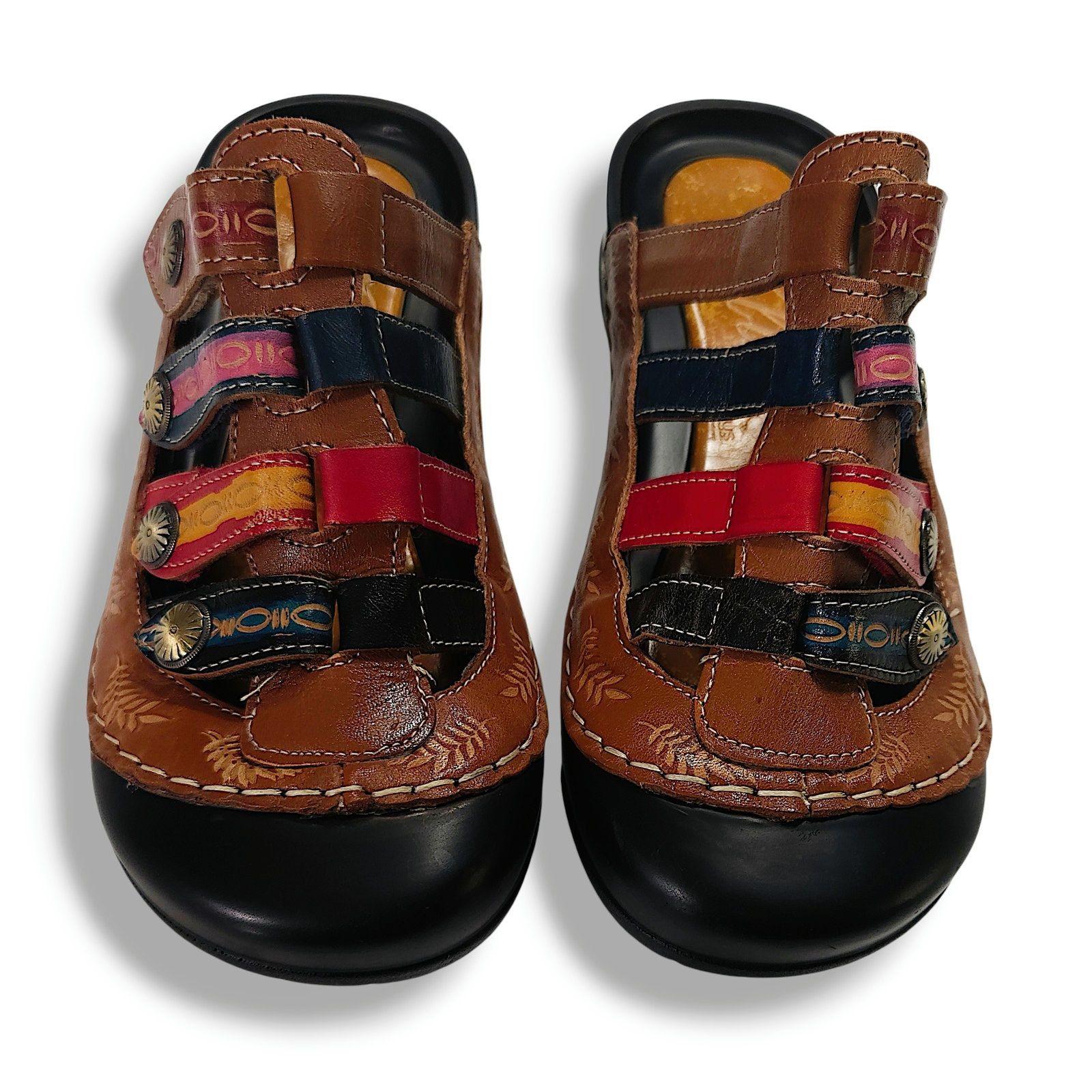 Other Corkys Elite Heidi Closed Toe Clog Strap Brown Leather 6 Size US 6 / IT 36 - 2 Thumbnail