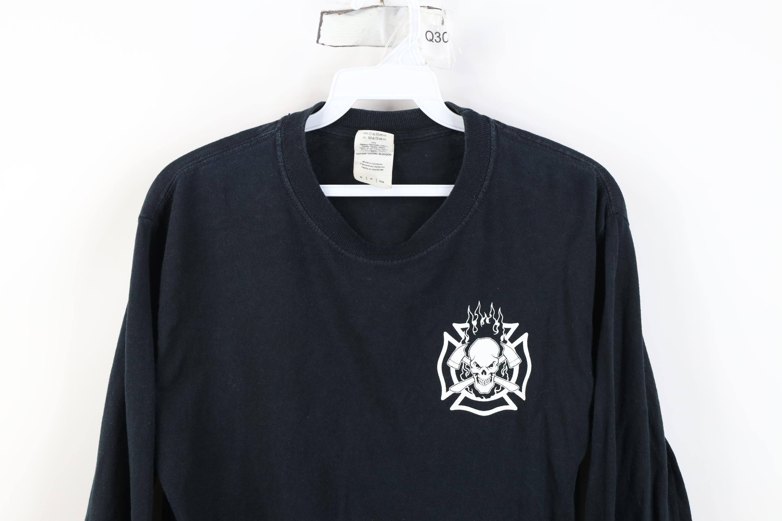 Vintage Vintage 90s Y2K Firefighters Skull Long Sleeve T-Shirt Size US S / EU 44-46 / 1 - 2 Thumbnail