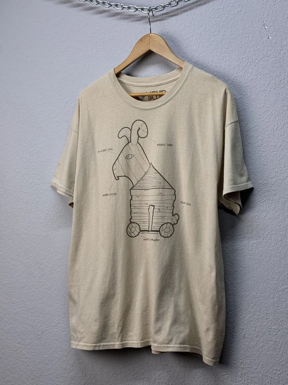 Liquid Blue × Vintage Vintage Monty Python & the Holy Grain Trojan Rabbit T Shirt Size US XL / EU 56 / 4 - 2 Thumbnail