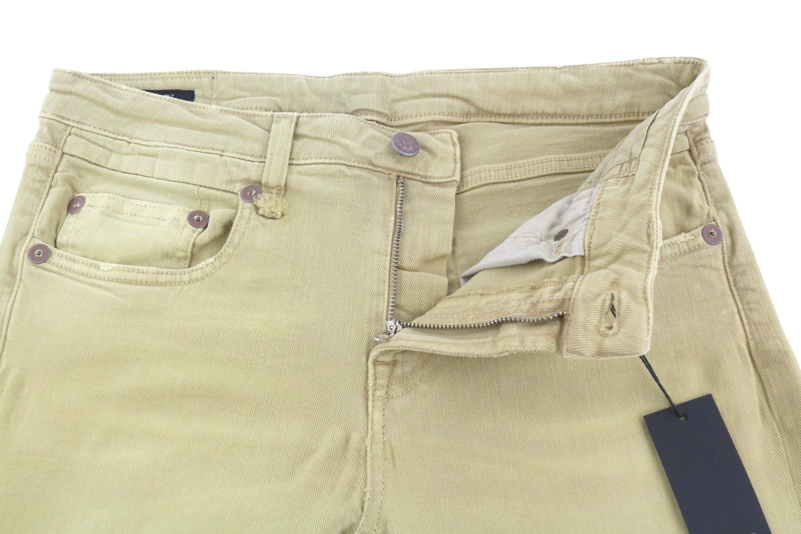 R13 BOY STRAIGHT 29 Khaki Stretch Washed Ankle Casual 86289 Size 29" - 5 Thumbnail