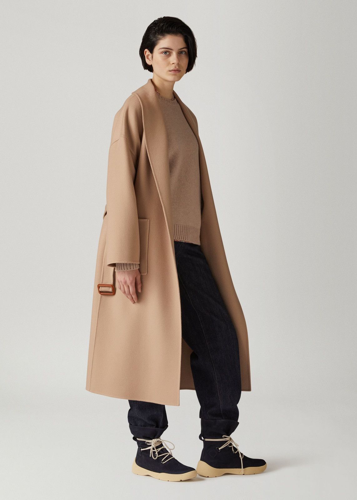image of Loro Piana O1Srvl11E0424 Coat In Brown, Women's (Size Medium)