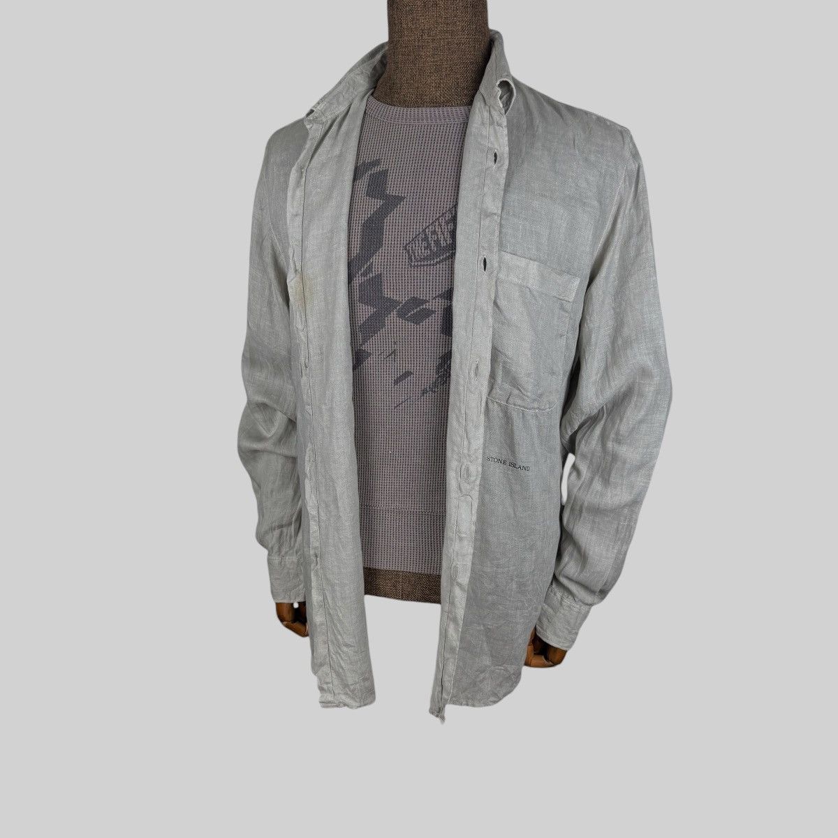 Stone Island 🔥VTG 90s STONE ISLAND LINEN LONG-SLEEVE SHIRTS Size US S / EU 44-46 / 1 - 3 Thumbnail