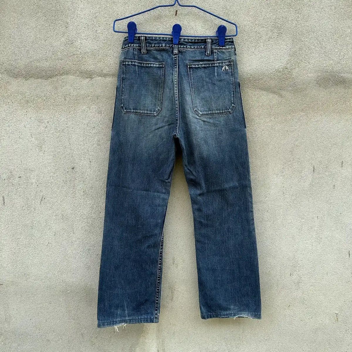 American Apparel SICKS 💥AMERICANA JEANS VINTAGE DENIM BLUE WASH BAKER PANTS Size US 27 - 11 Thumbnail