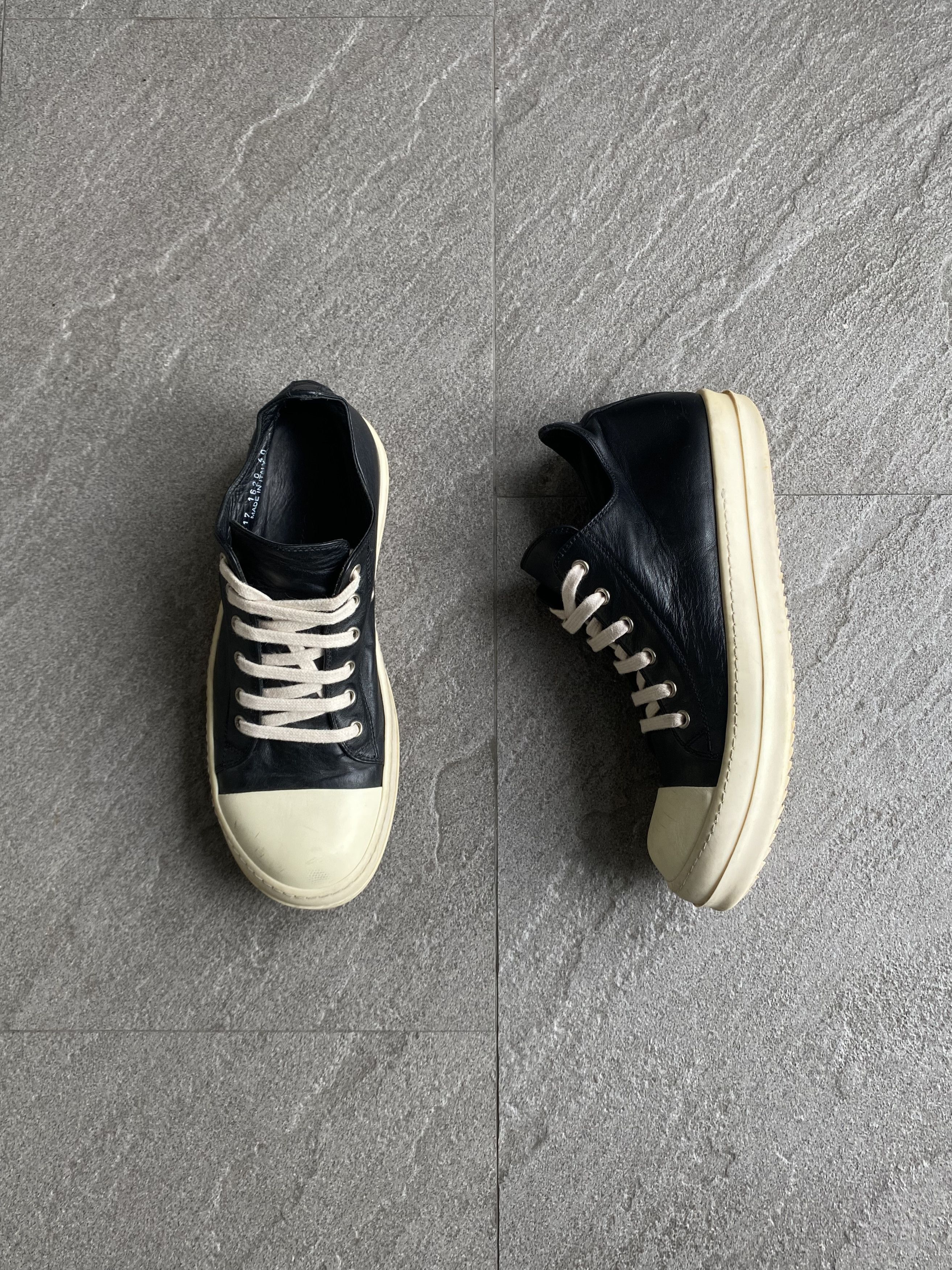 Rick Owens Rick Owens Low Sneaker Black Leather Milk Toe EU40 Size US 7 / EU 40 - 3 Thumbnail
