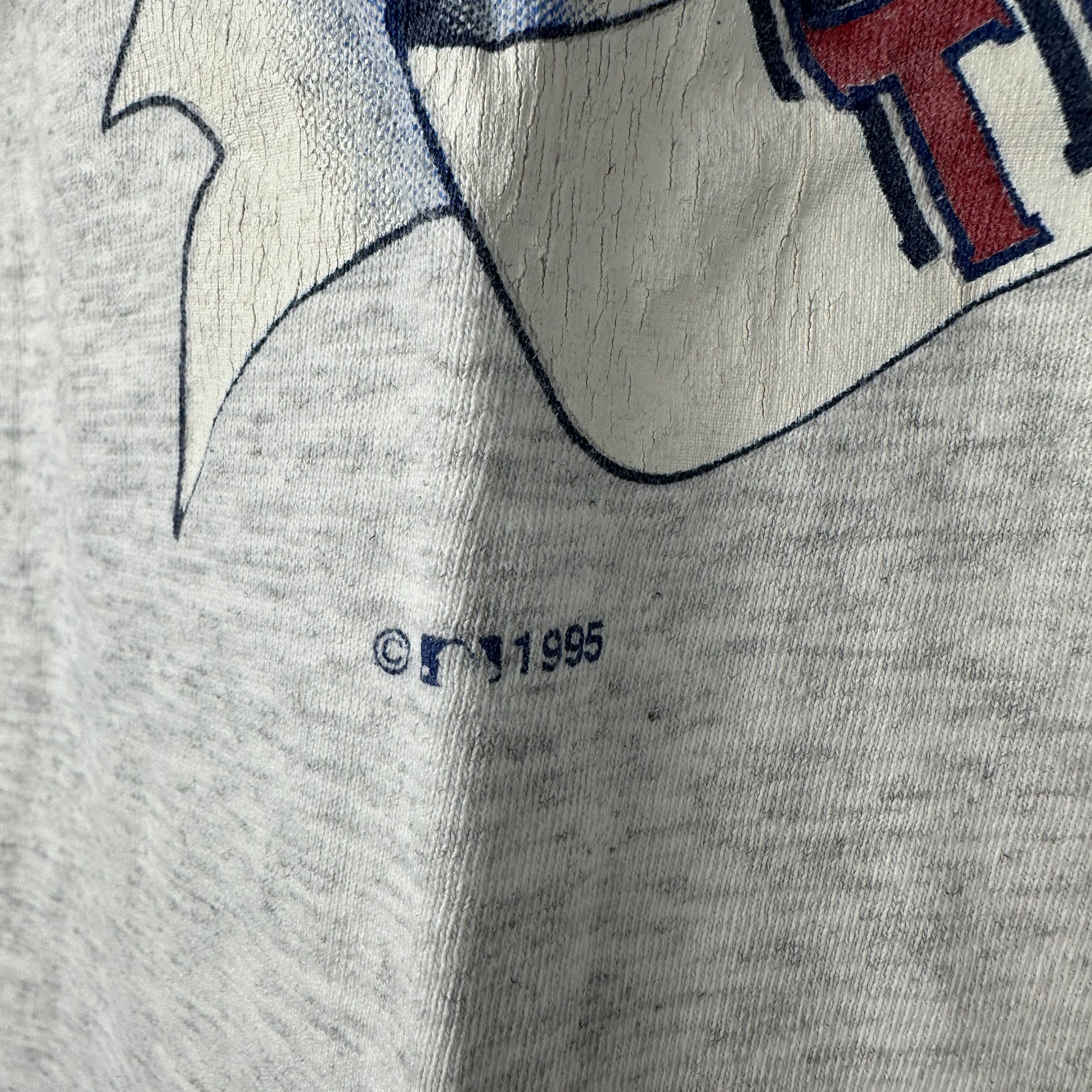 Vintage 1995 Texas Rangers Baseball MLB Single Stitch T-Shirt Size US XL / EU 56 / 4 - 5 Thumbnail