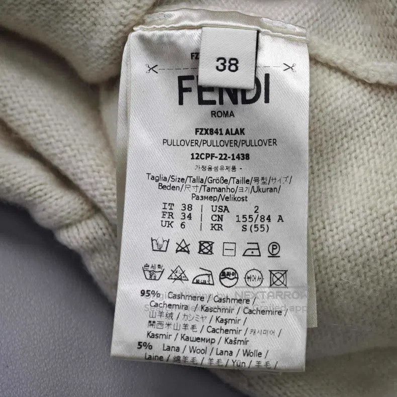 Fendi Fendi Double F Drawstring Hooded Cashmere Sweater, Off-Whi Size XS / US 0-2 / IT 36-38 - 6 Thumbnail
