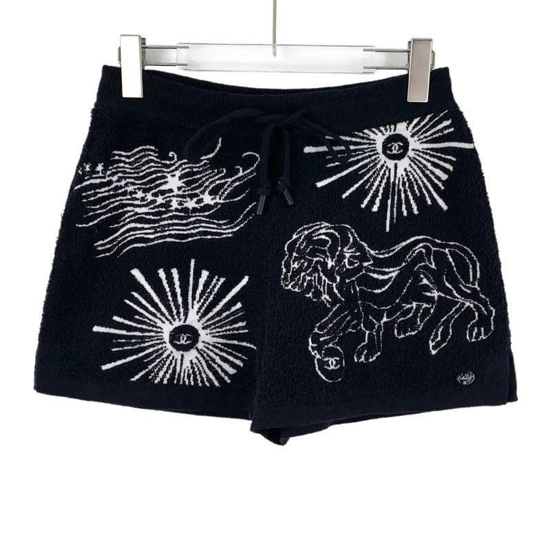 Chanel Chanel Black Cotton Women's Shorts 0089 Size 23" - 1 Thumbnail