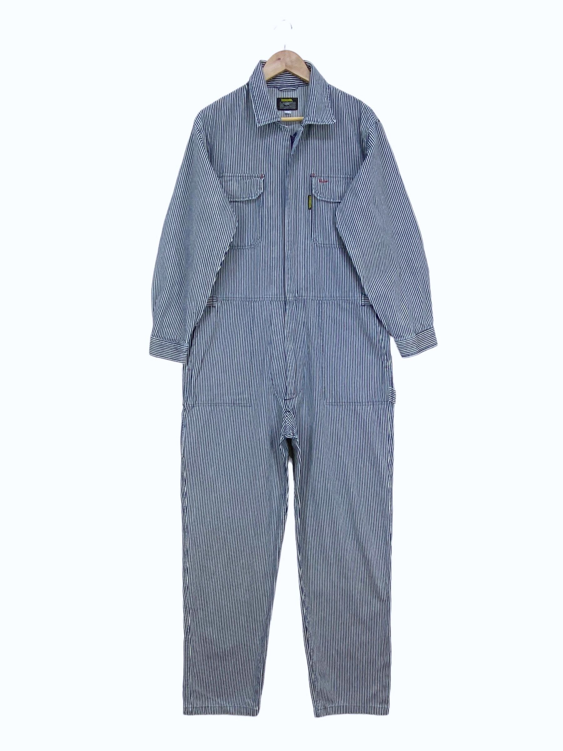 Vintage Evenriver Hickory Stripes Coverall Jumpsuit Size US 41 - 2 Thumbnail