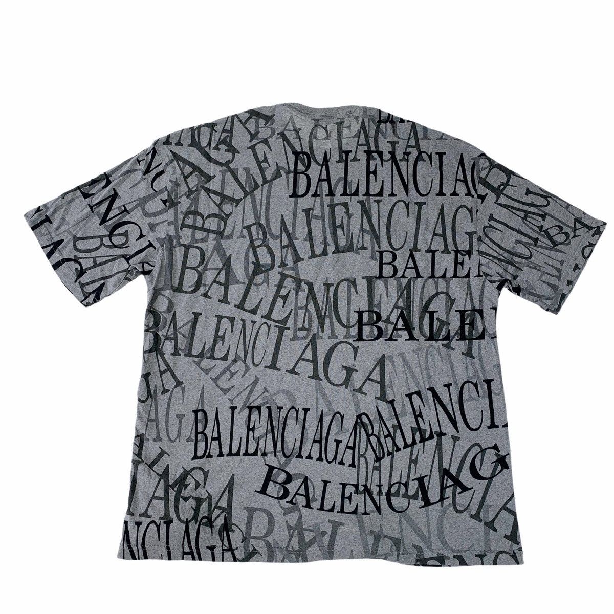 Balenciaga Balenciaga All Over Logo Grey T Shirt Size US M / EU 48-50 / 2 - 3 Thumbnail