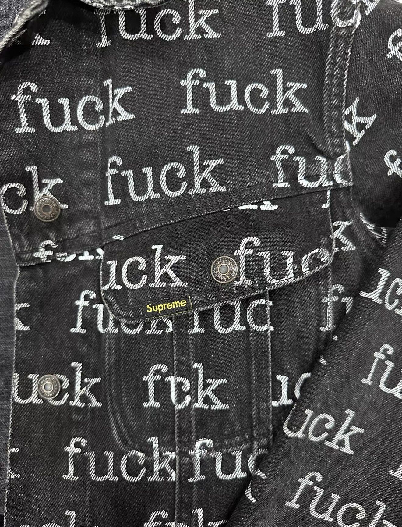 Supreme Supreme ss13 fuck denim trucker Jacket black Size US M / EU 48-50 / 2 - 2 Thumbnail