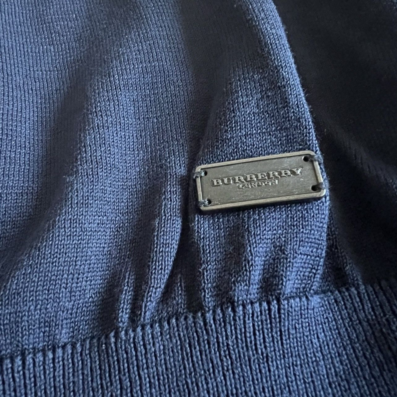 Burberry Burberry Men’s Navy Blue V-Neck Sweater (Size S) Size US S / EU 44-46 / 1 - 3 Thumbnail