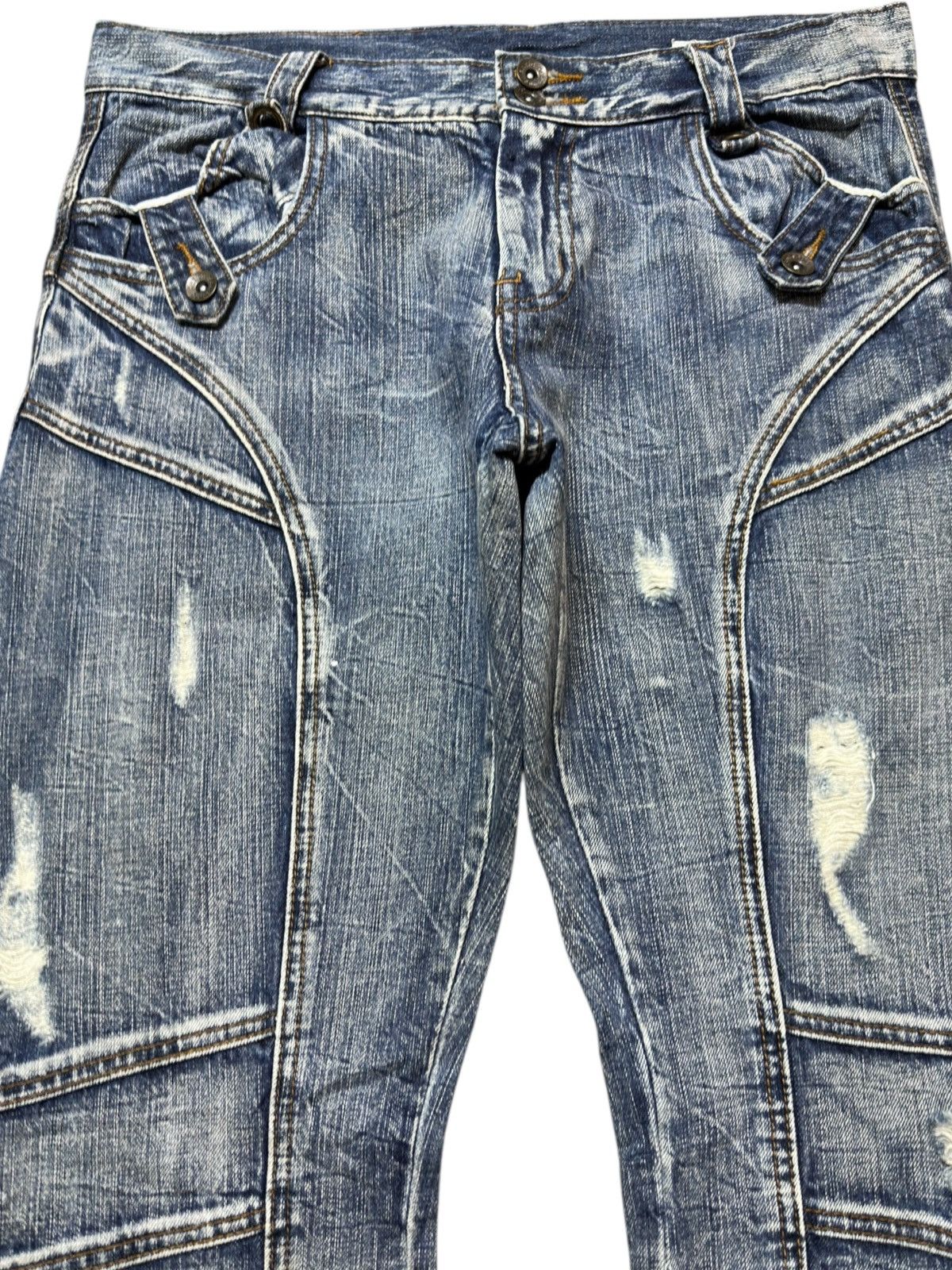 semanticdesign Vintage Semantic Design Flare Grunge Bondage Denim Size US 33 - 2 Thumbnail