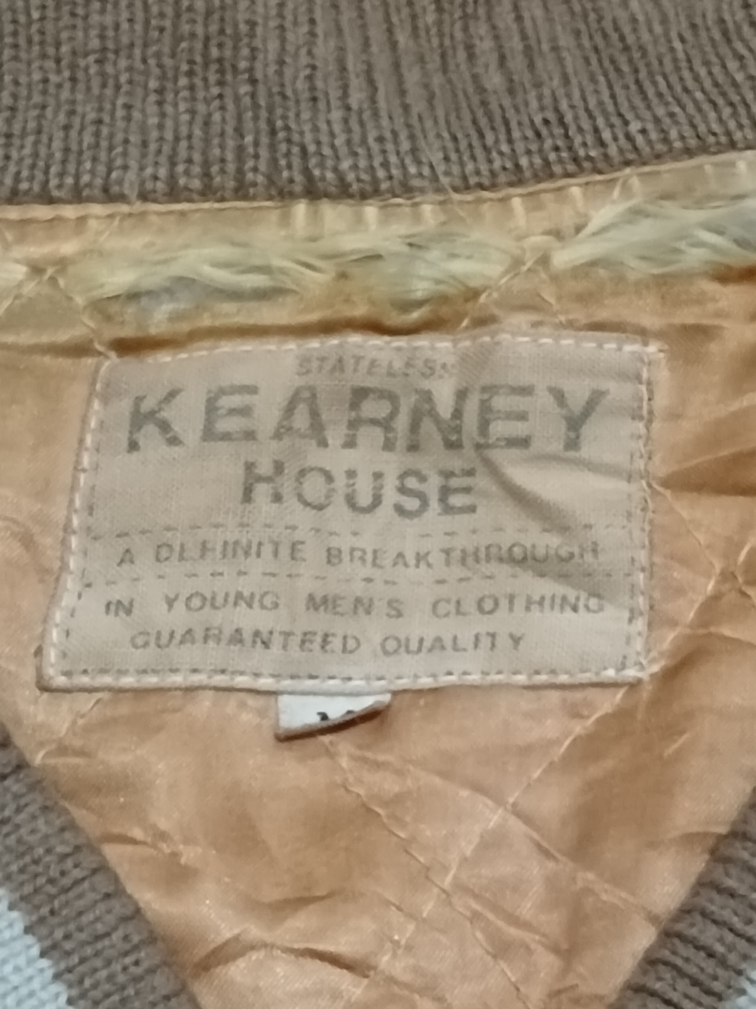 Japanese Brand × Vintage CRAZY VINTAGE KEARNEY HOUSE LEATHER SLEEVE VARSITY JACKET Size US M / EU 48-50 / 2 - 2 Thumbnail