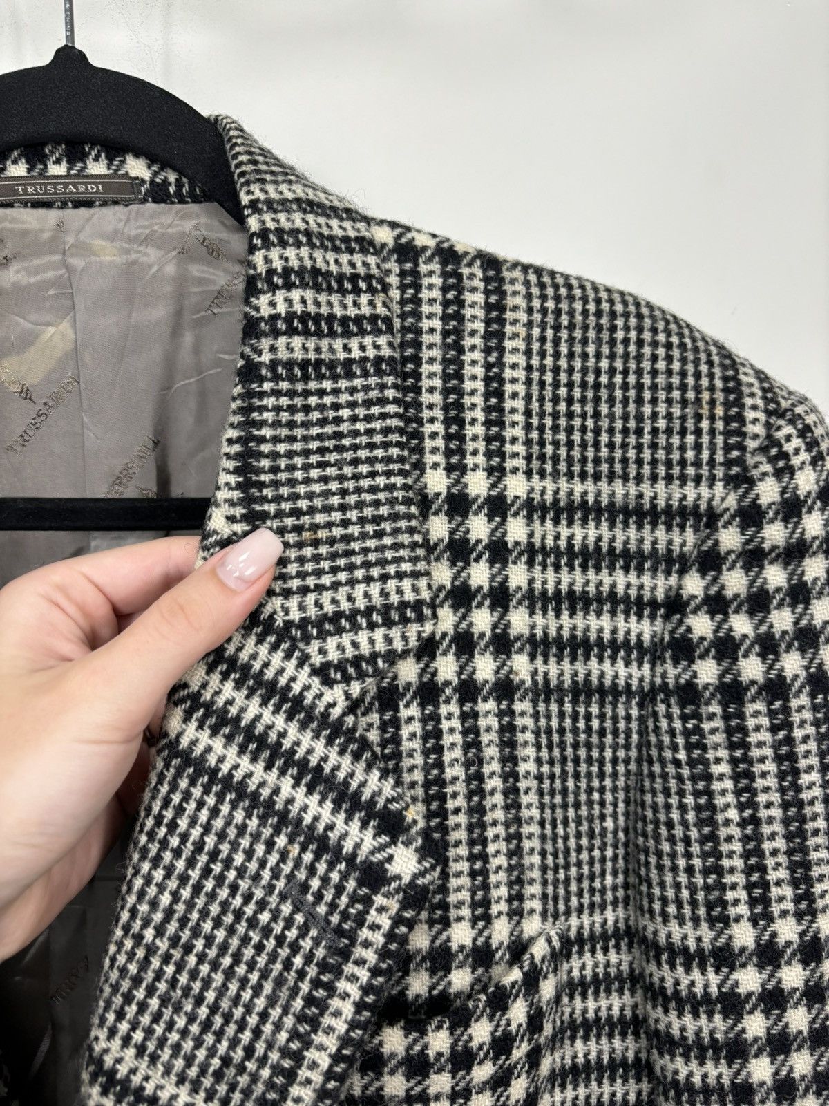 Trussardi Vintage Trussardi Men’s Tartan Check Wool Blazer Jacket Size 42R - 12 Thumbnail