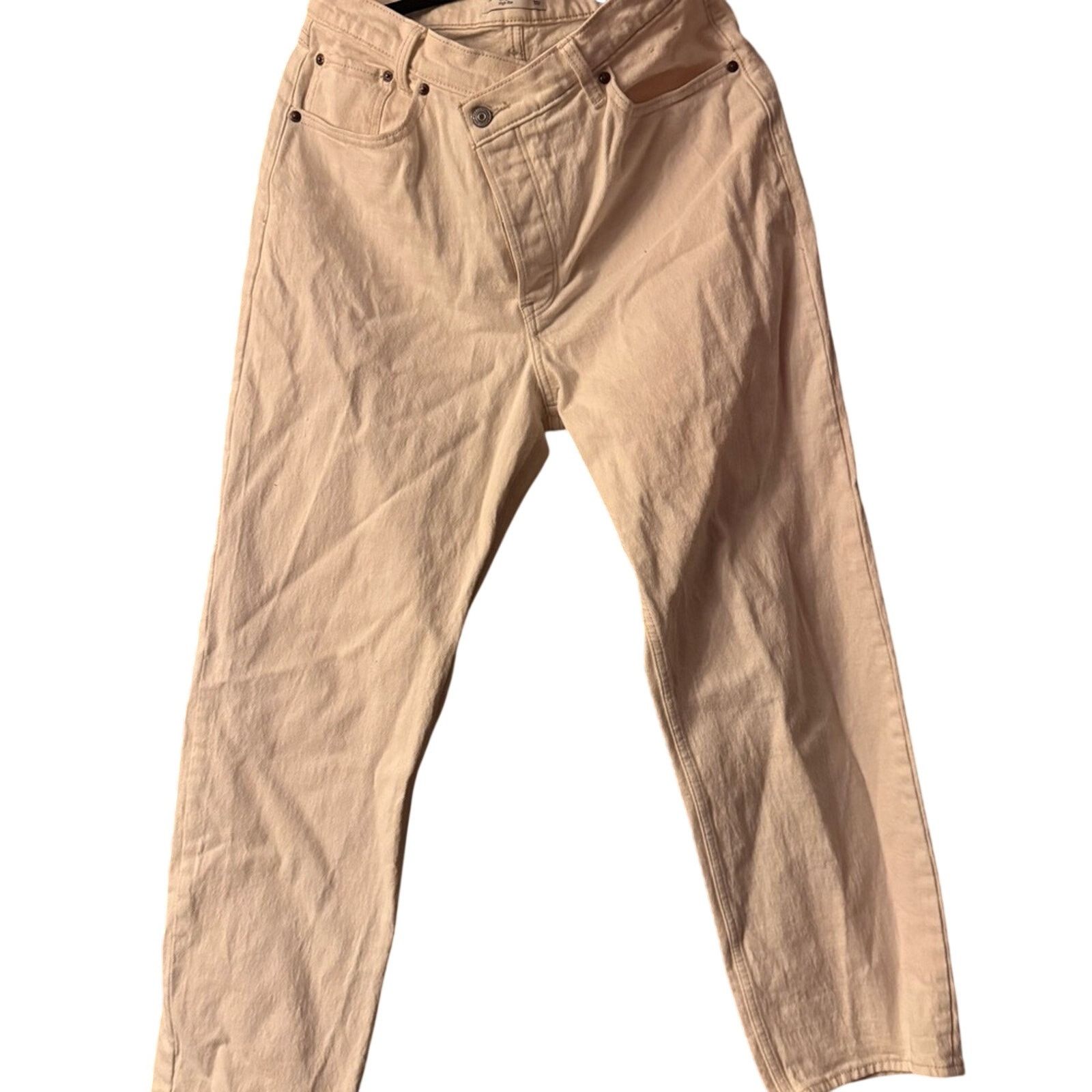 Abercrombie & Fitch Abercrombie & Fitch Cream High-Rise Jeans Size 30" / US 8 / IT 44 - 1 Thumbnail